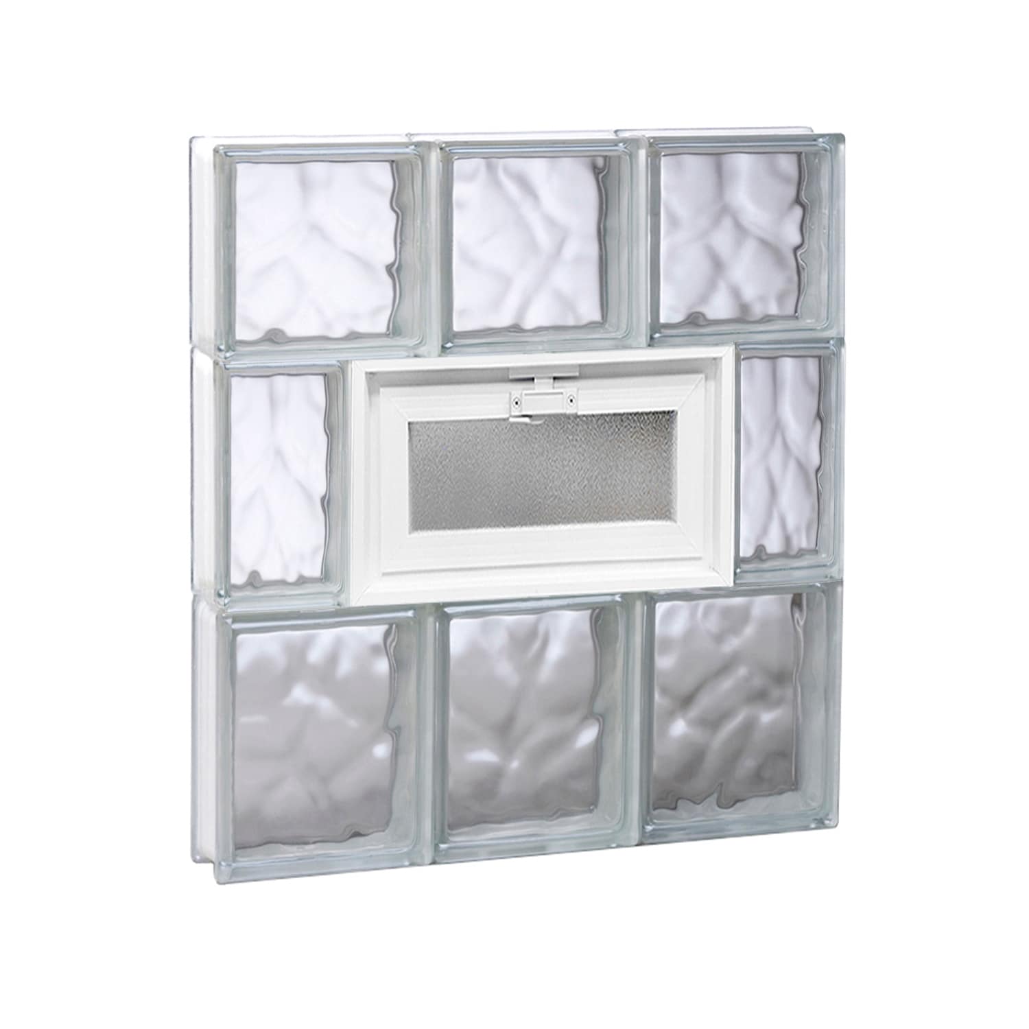 REDI2SET V1822DC Wavy Glass 17-1/4-in x 21-1/4-in Frameless Replacement Vented Glass Block Window