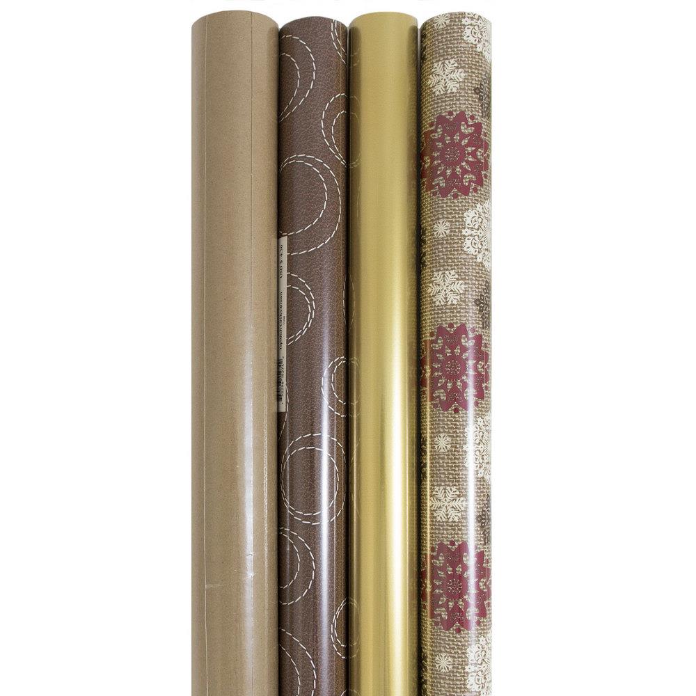 Jam Paper Glitter Wrapping Paper, Gold