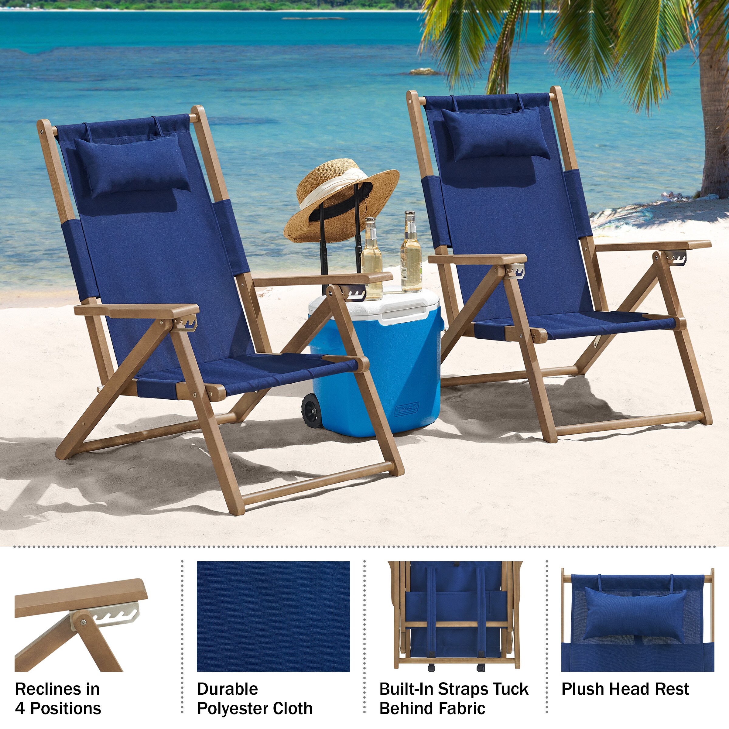 Lavish Home 80-OUTD-FLDBCH-3-2 Beach-Camping-Chairs - View #8