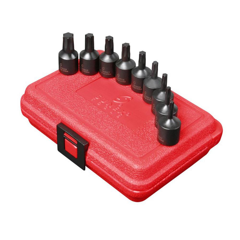 Sunex Tools 9-Piece Standard (SAE) 3/8-in Drive Set 6-Point Impact ...
