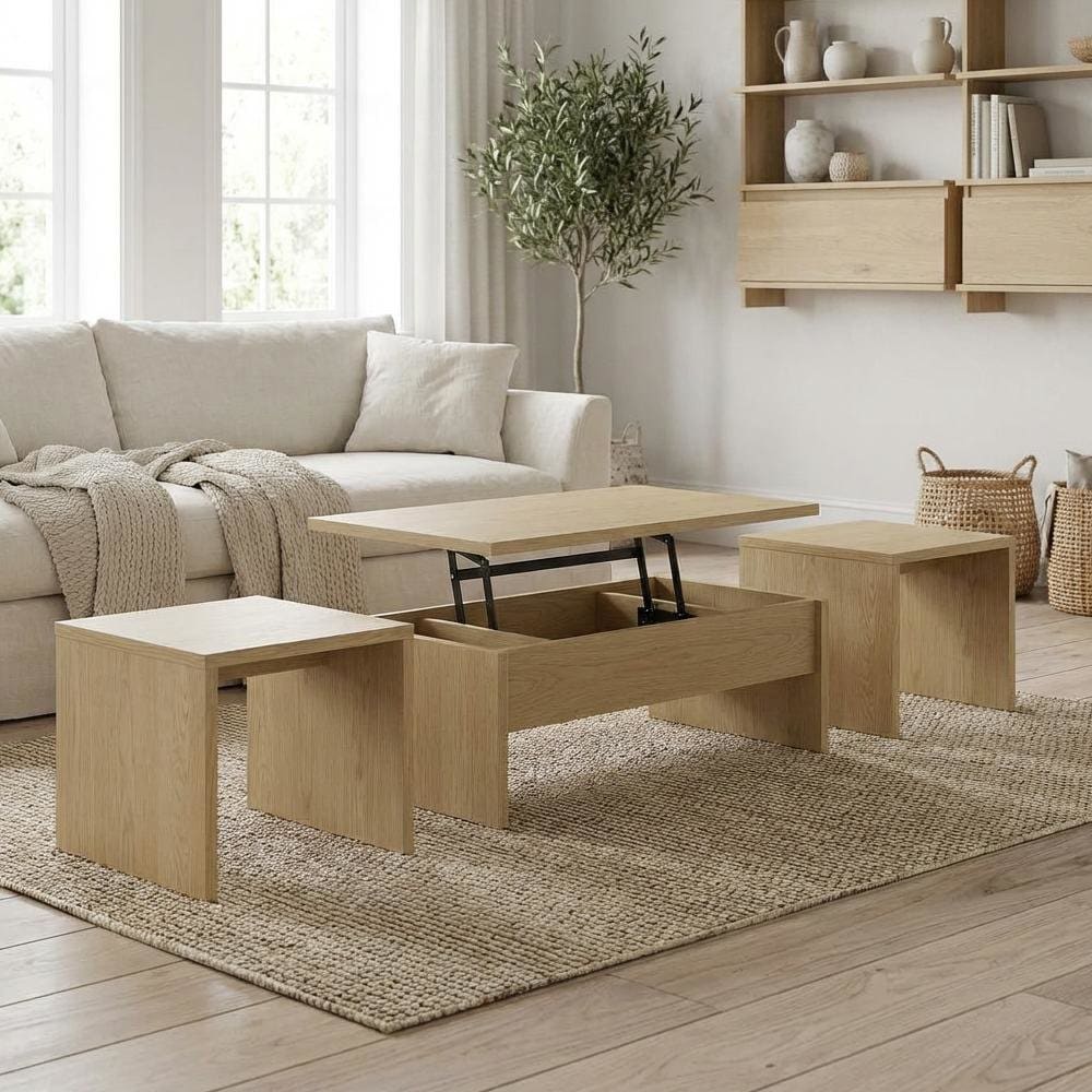 FurniFact BO4035160WHT Accent-Table-Sets - View #3