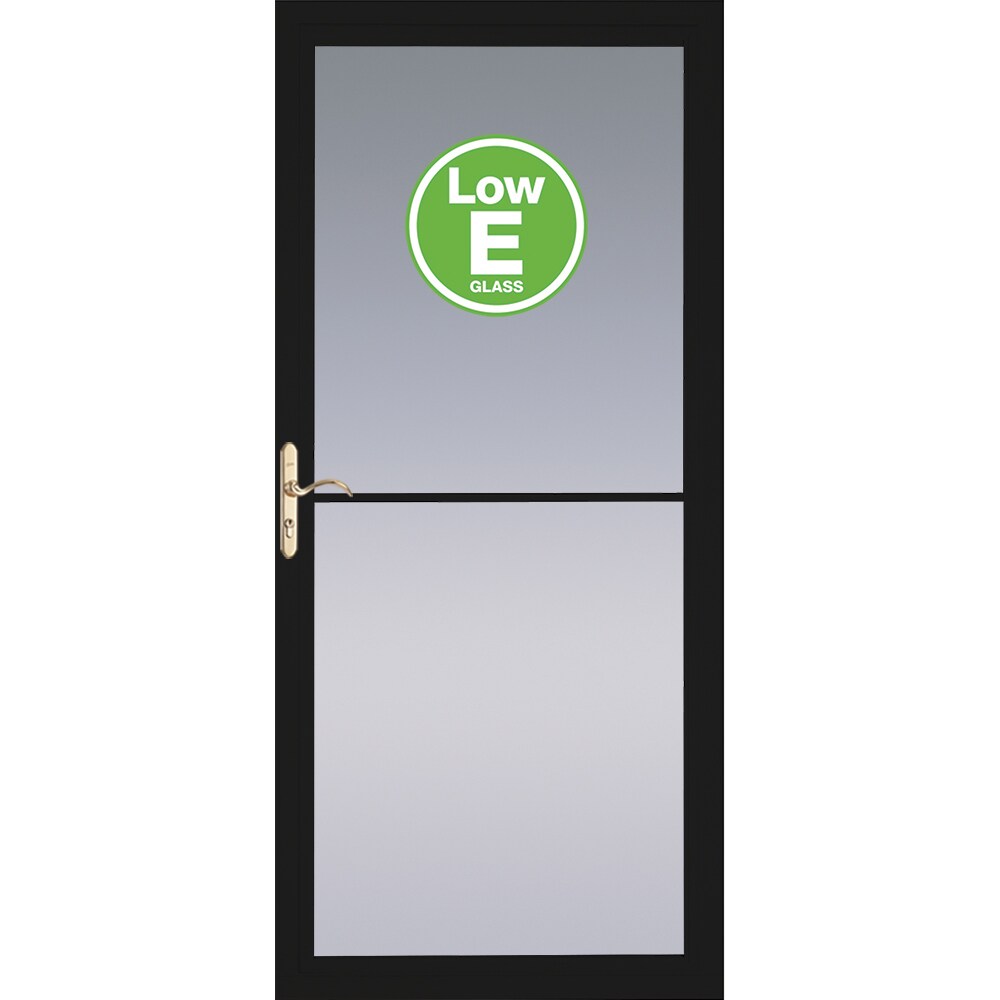 Pella Rolscreen 32-in x 81-in Black Full-view Retractable Screen Aluminum Storm Door