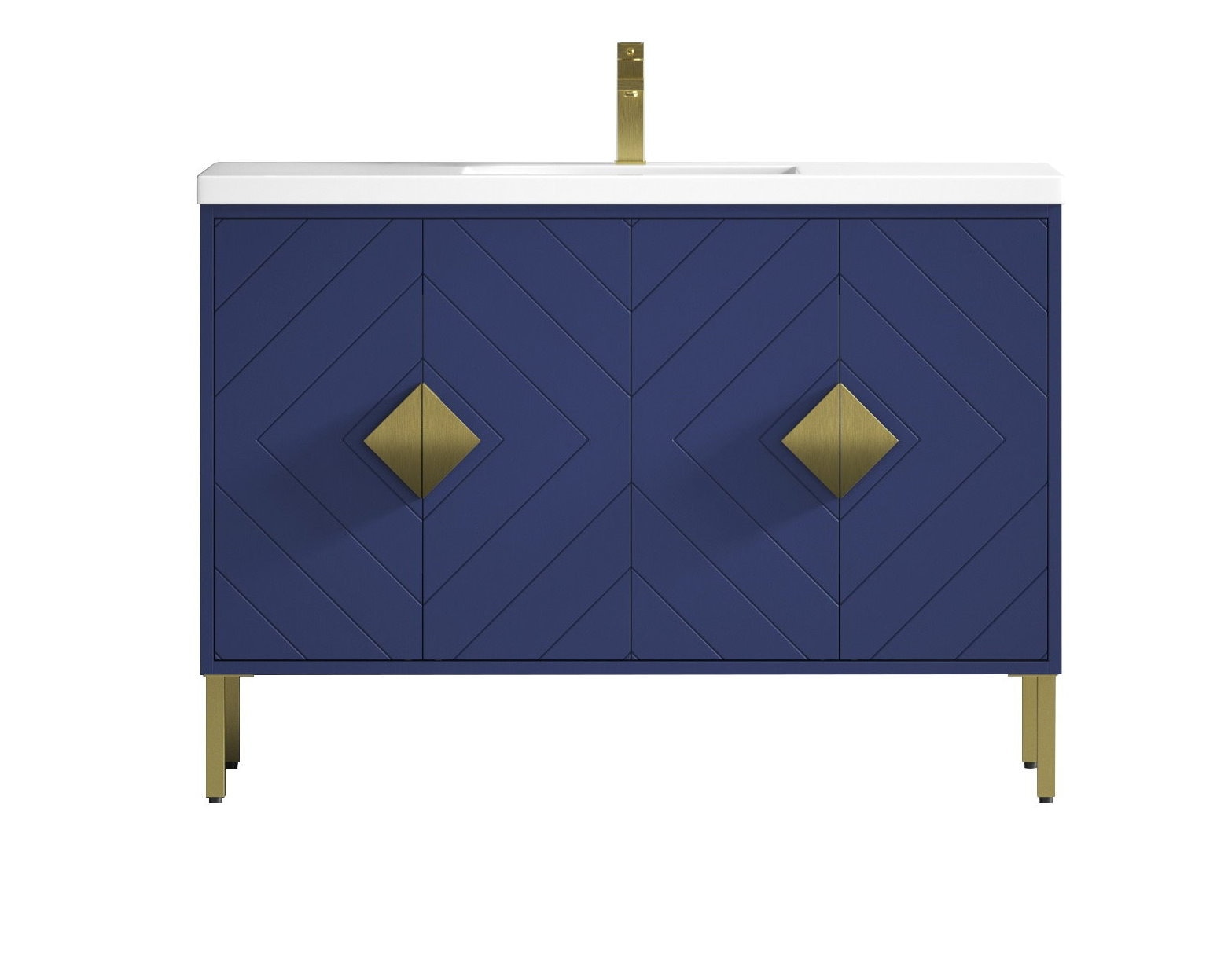 Tennant Brand 48 Inch  Modern Style Navy Blue Eileen Bathroom Sink Vanity