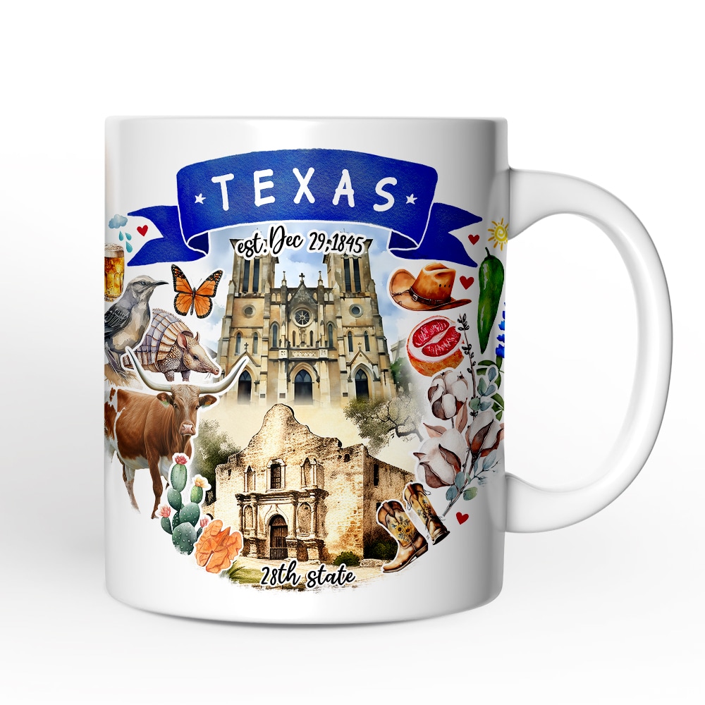 OrnamentallyYou NPCM386 Artistic Texas State Themes and Landmarks Mug
