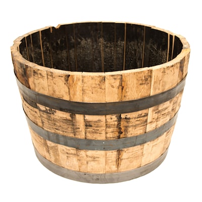 Real Wood Products Extra Large (65+-Quart) 25.5-in W x 17.5-in H Rustic/Weathered Oak Wood Barrel in Brown - B100