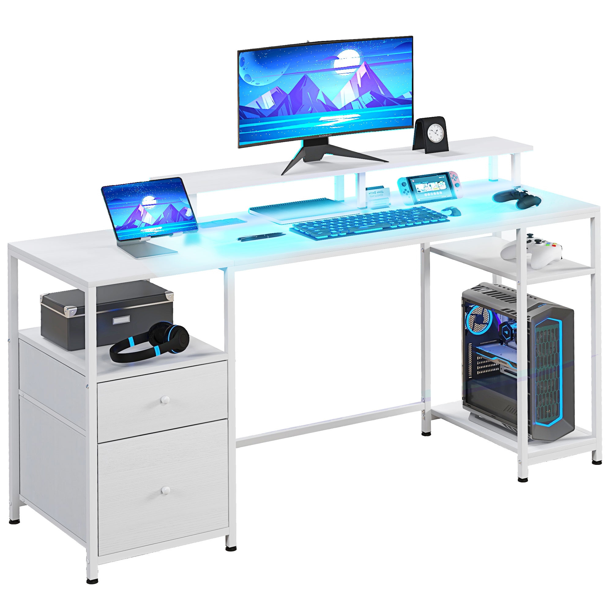 Maocao Hoom JL5P217259 61.2-in White Modern/Contemporary Computer desk