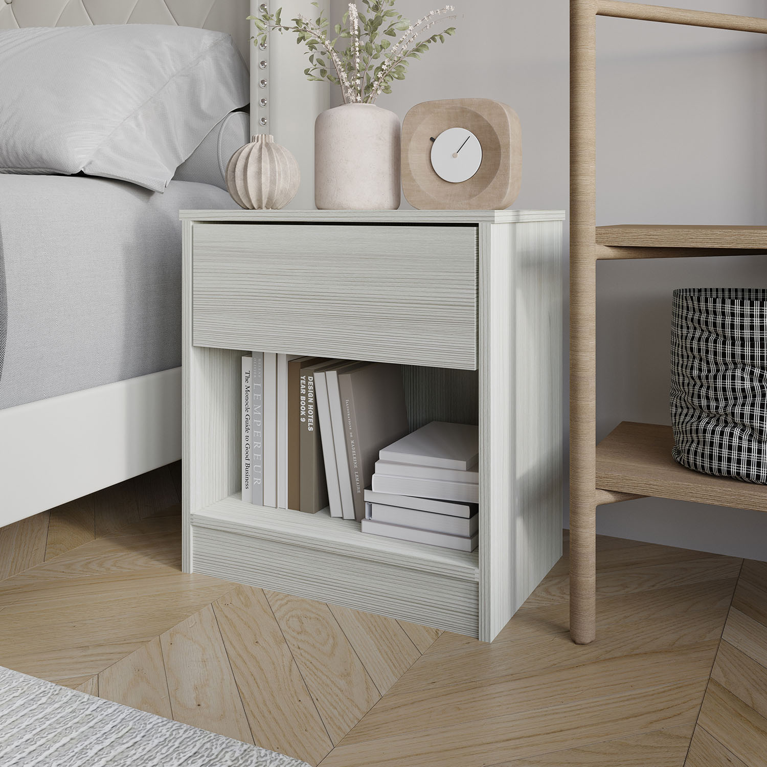 ChaletPosh C7032NS-LGY Light Grey Nightstand