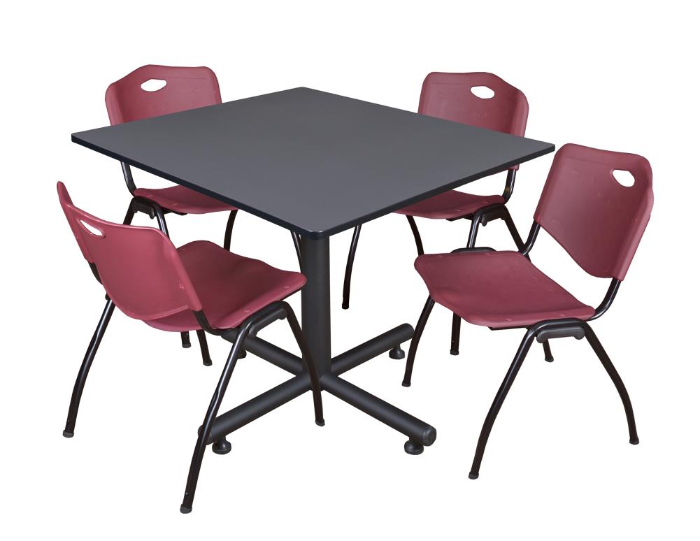Regency TKB4848GY47BY Breakroom Gray 4-Person Training Table (48-in W x 29-in H)