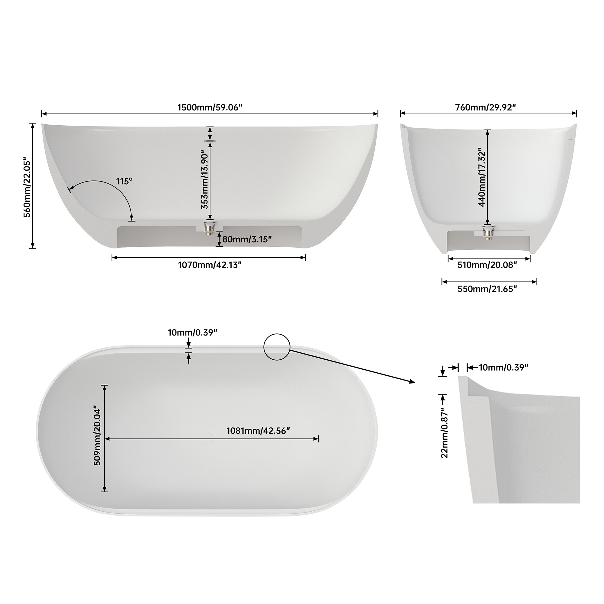 CASAINC CA06001S63MW bathtubs - View #7