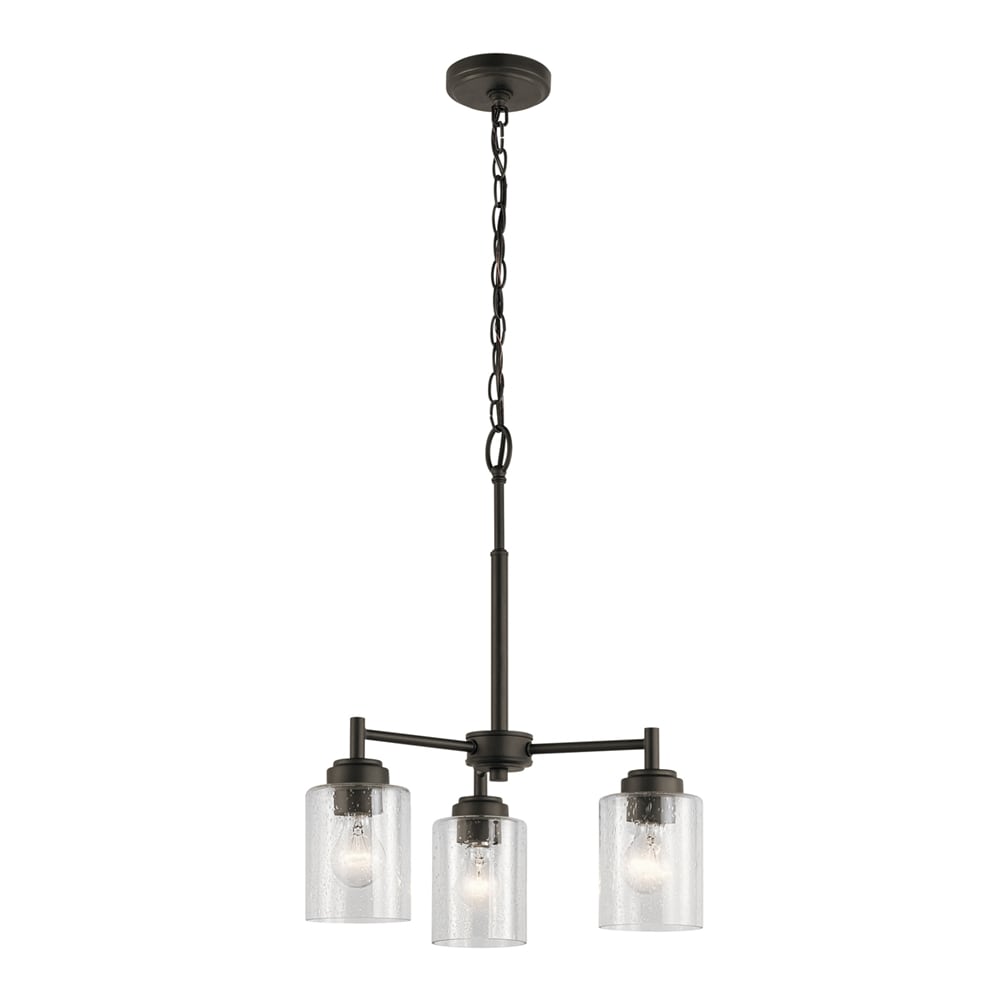 Kichler 44029OZ Winslow 3 -Light Brushed Bronze Modern/contemporary For Use in Bedrooms, Dining Rooms, Foyers, Kitchens, Living Rooms Chandelier