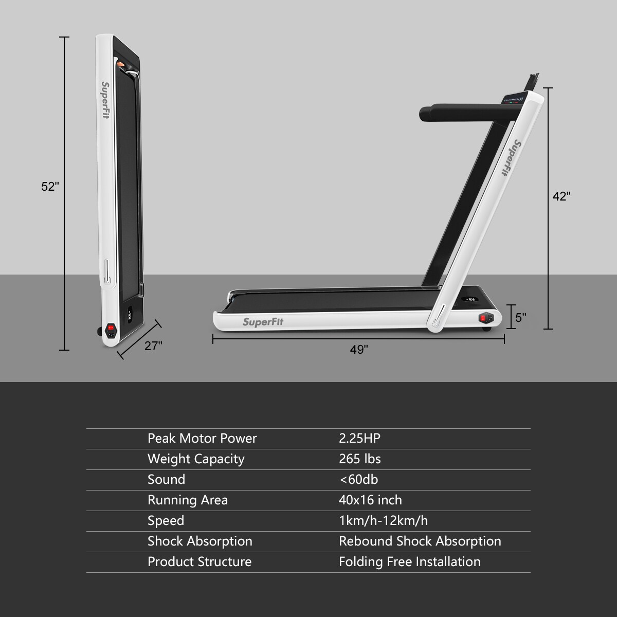 Costway SP37067WH treadmills - View #2