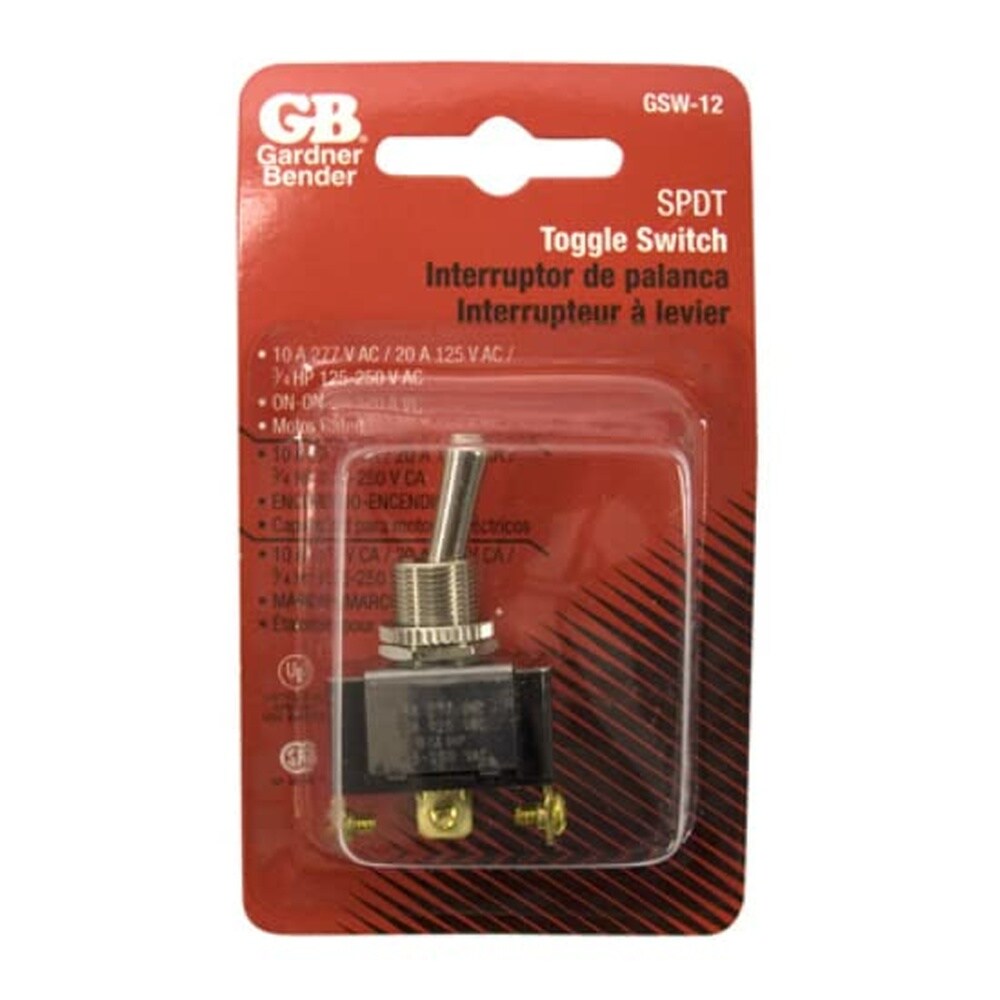 Gardner Bender  GSW-12 Toggle Switch 20A/125V Silver 1 pk