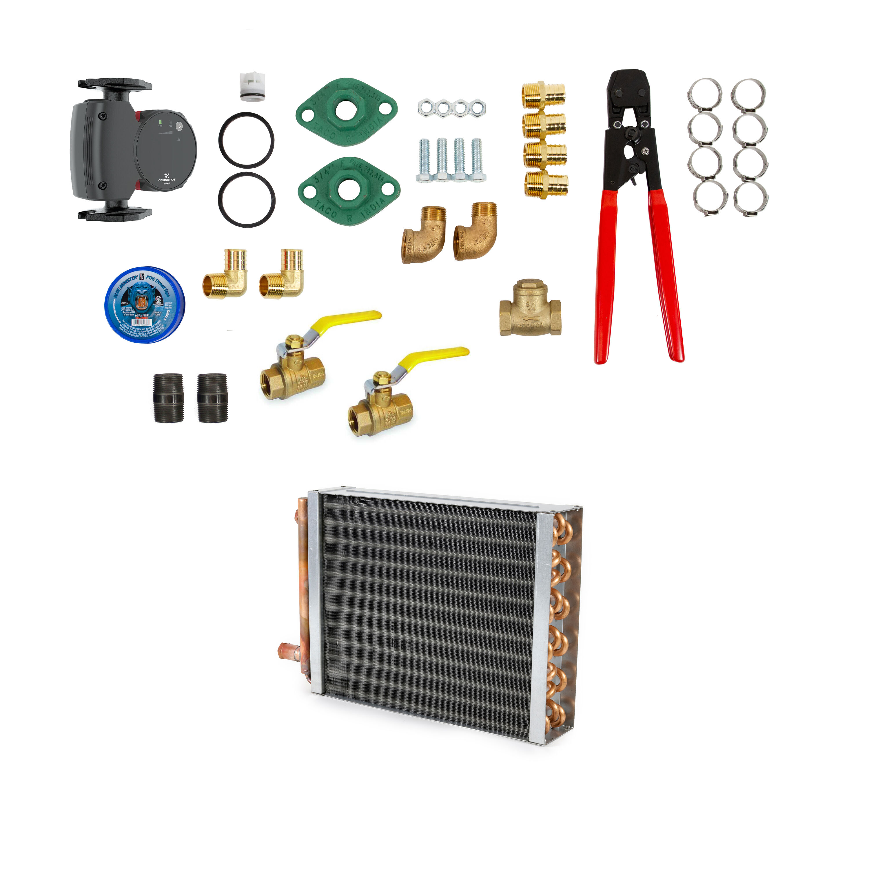 WoodMaster 2500768 Commercial/Residential WM MXBASIC INSTALL KIT CRIMP 80K Water-to-air Heat Exchanger Coil (Max)