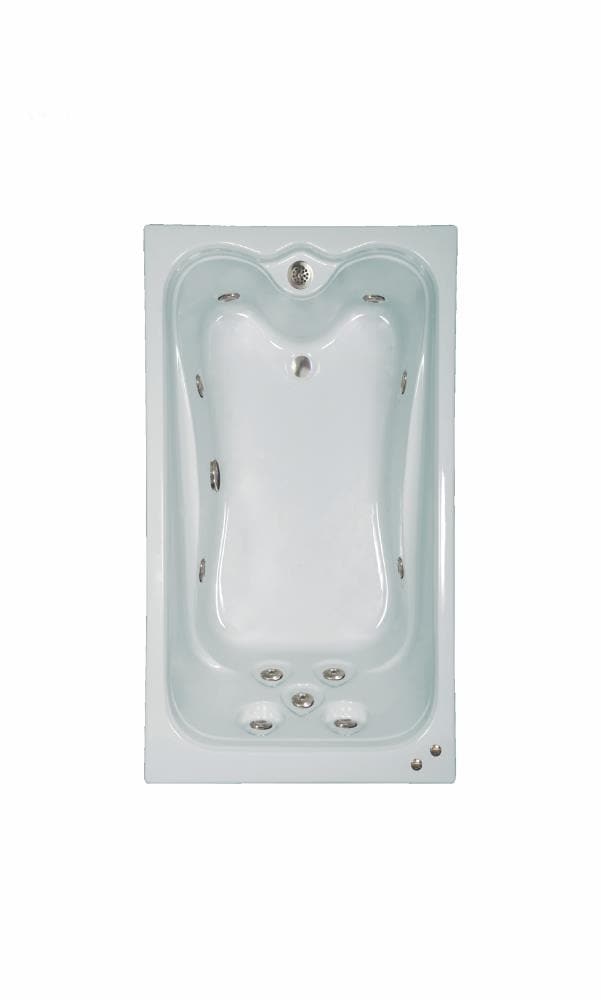 WaterTECH Designer 36in x 60in White Acrylic DropIn Whirlpool Tub