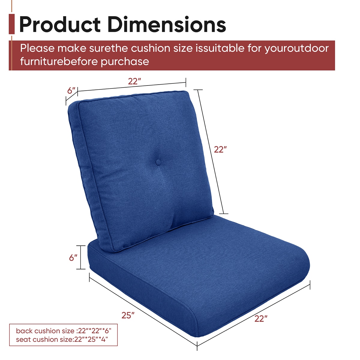 Rilyson FSZBD006-1 Patio-Furniture-Cushions - View #5