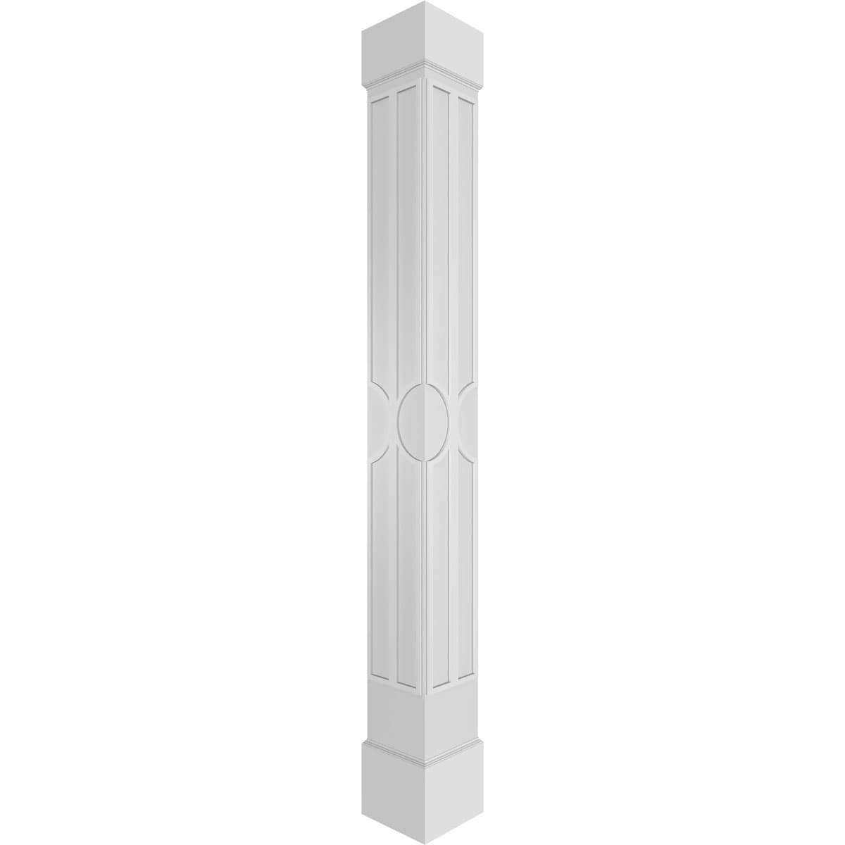 Ekena Millwork CC1008ENNVUCSCS Nouveau Fretwork 10-Inches L x 8-Feet Unfinished PVC Column Wrap