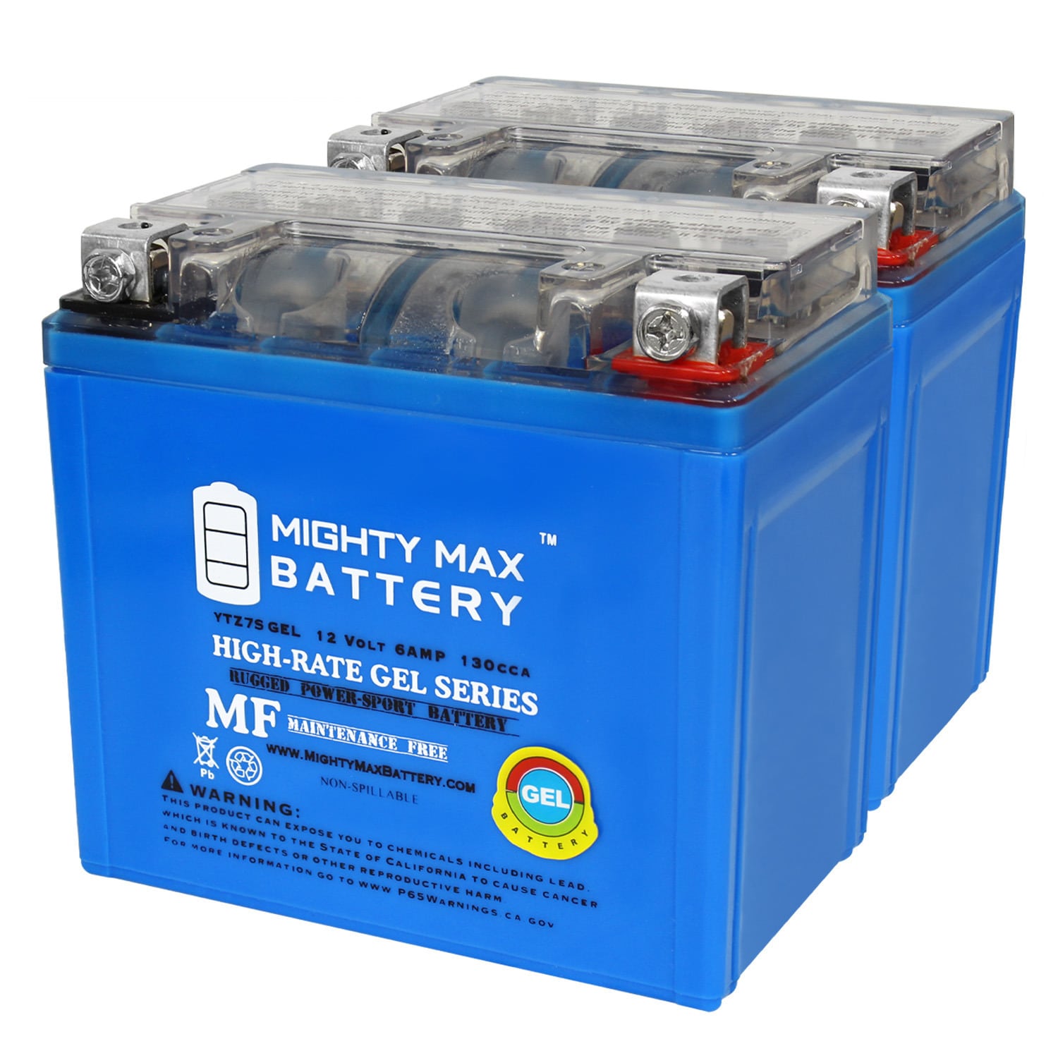 YTZ7SGEL 12V 6AH GEL Honda 50 NPS50 Ruckus 03-14 Rechargeable Sealed GEL 1260 Backup power Batteries 2 -Pack | - Mighty Max Battery MAX4004536