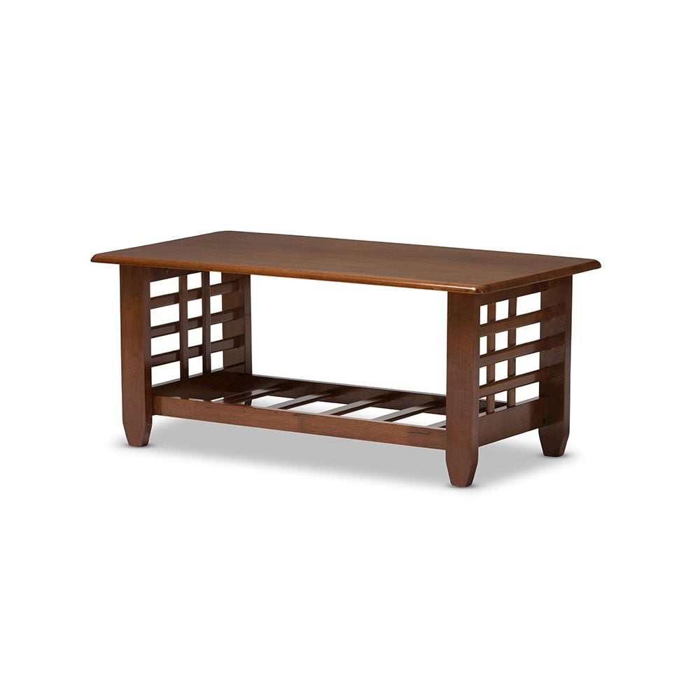 Baxton Studio Cherry Finished Brown Wood Living Room Occasional Coffee Table