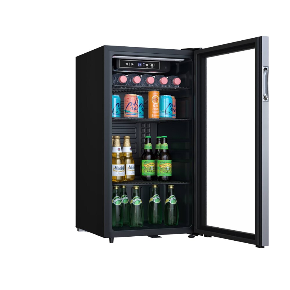 EdgeStar 17.5-in W 80-Can Capacity Stainless Steel Freestanding Beverage  Refrigerator with Glass Door in the Beverage Refrigerators department at