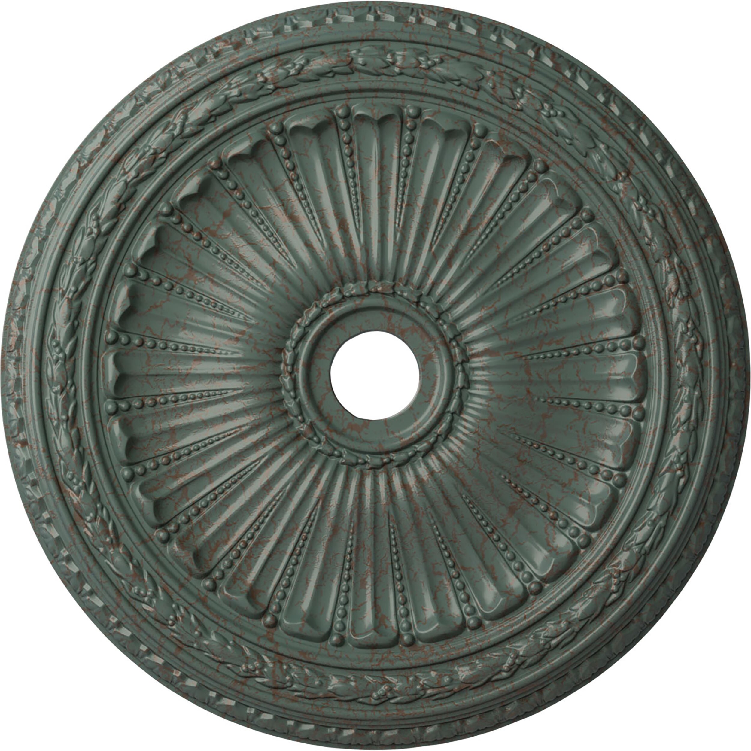 Ekena Millwork CM35VICBC Viceroy 35.125-in W x 35.125-in L Painted Cloud Burst Crackle Polyurethane Whole Ceiling Medallion
