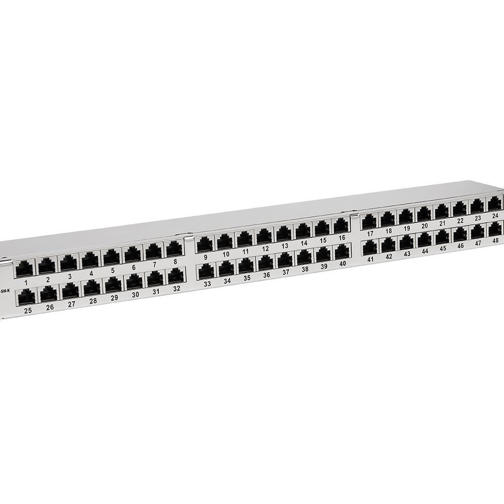 Interex By Tripp-Lite TCNCD388918 Tripp Lite TRL-N252-048-SHK Cat5e and Cat6 Patch Panel for 48-Port Shielded Krone IDC 568B RJ45 1U