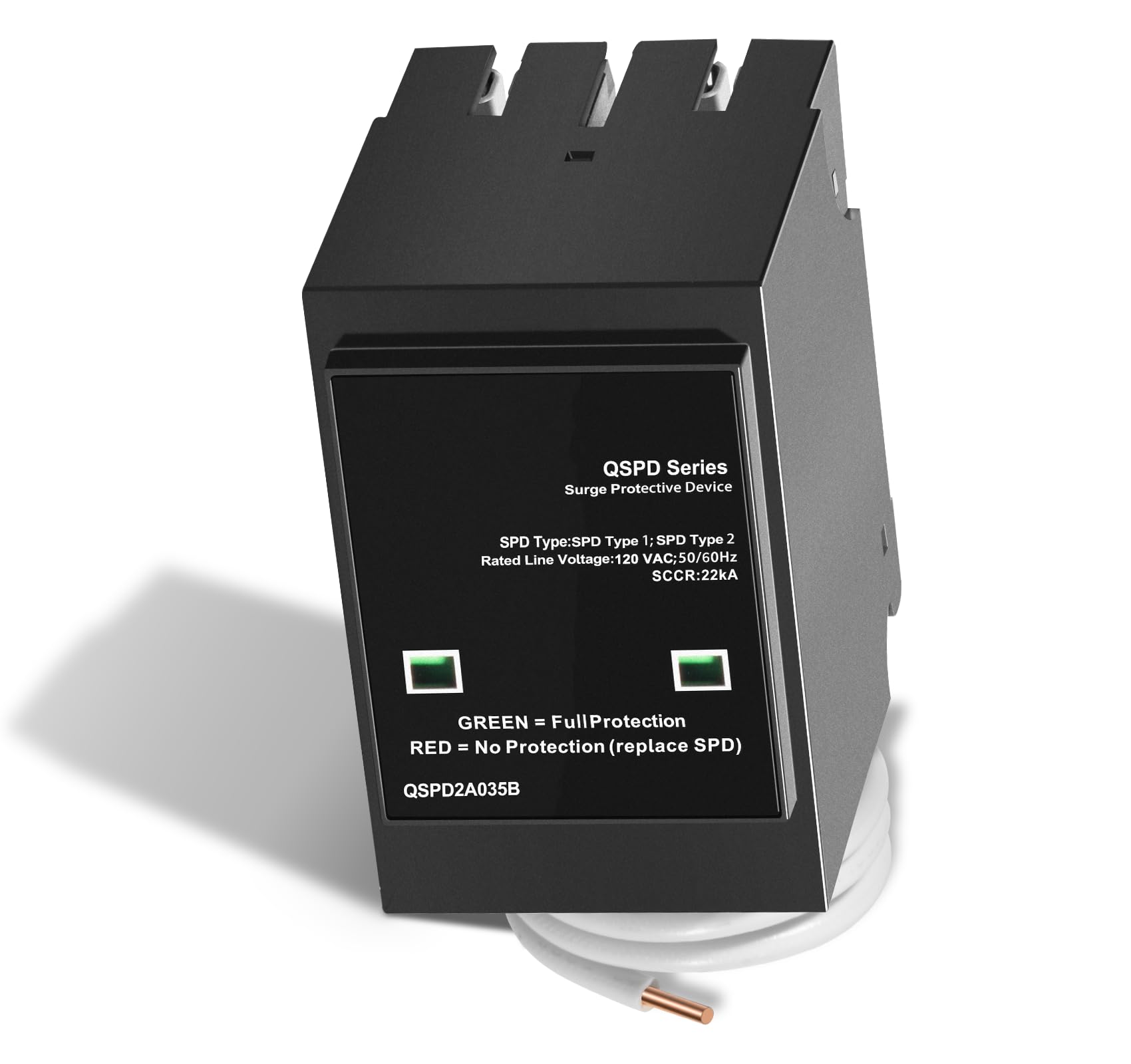 Phewnyzo -  Surge Protection Device 120 240 VAC 1 Phase 3 Wire 35kA SCCR 2 Poles LED Indicator Fi...