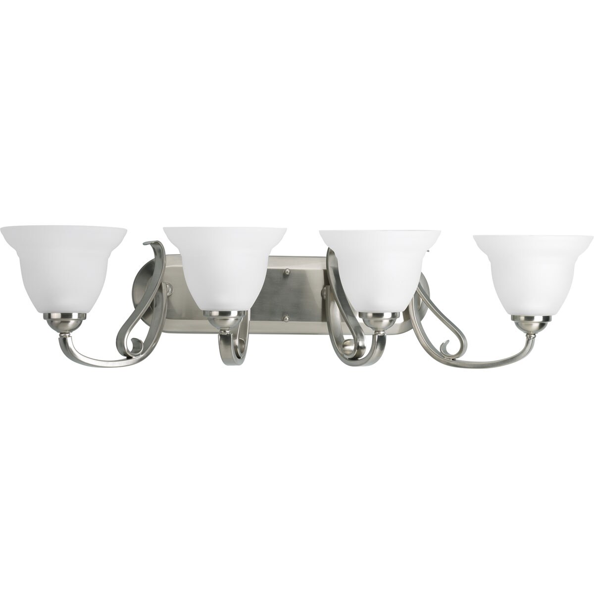 Progress Lighting P2884-09 Torino 34-in 4-Light Brushed Nickel Transitional Vanity Light