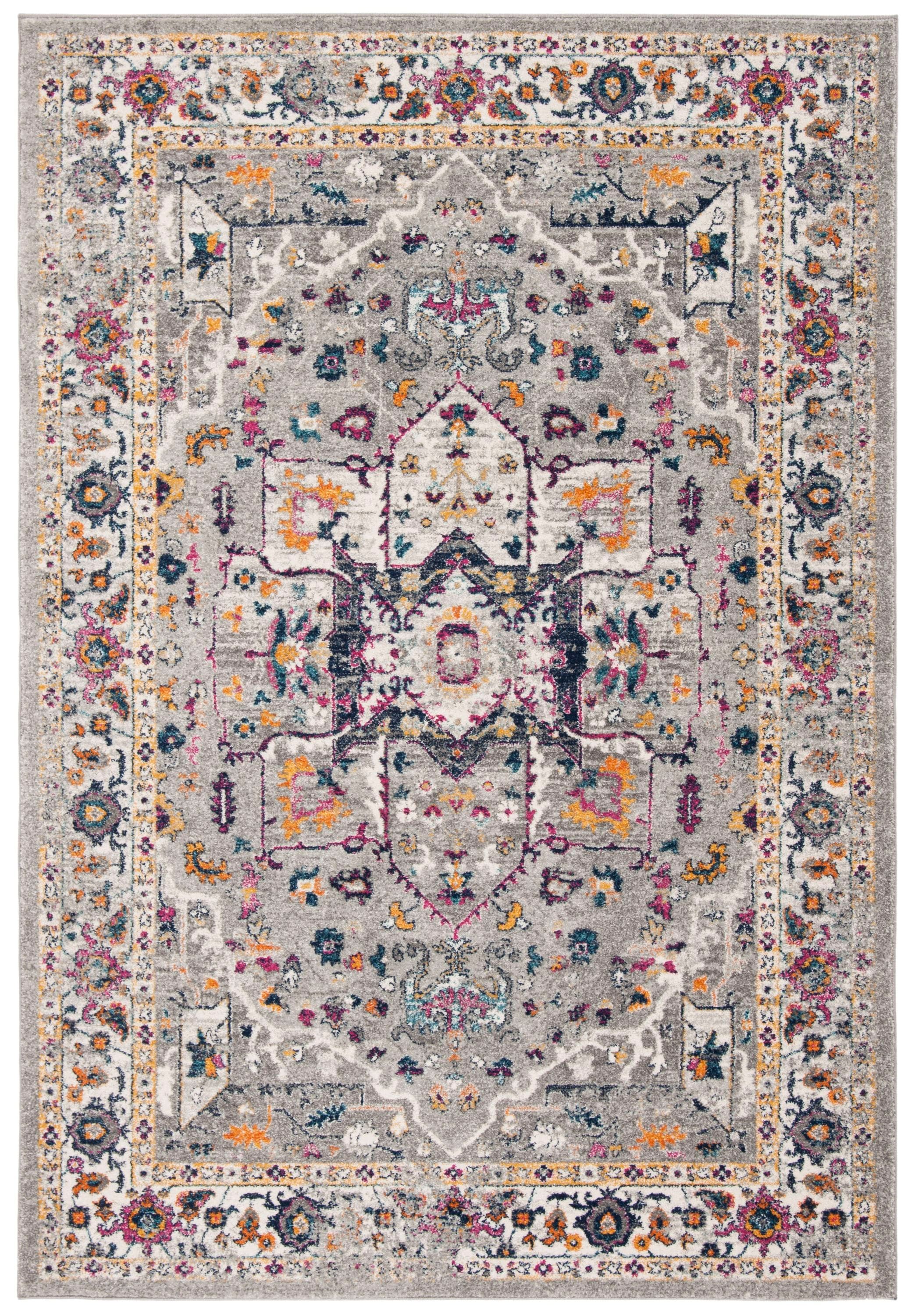 Evoke Grey Synthetic Persian-Inspired 7' x 9' Area Rug