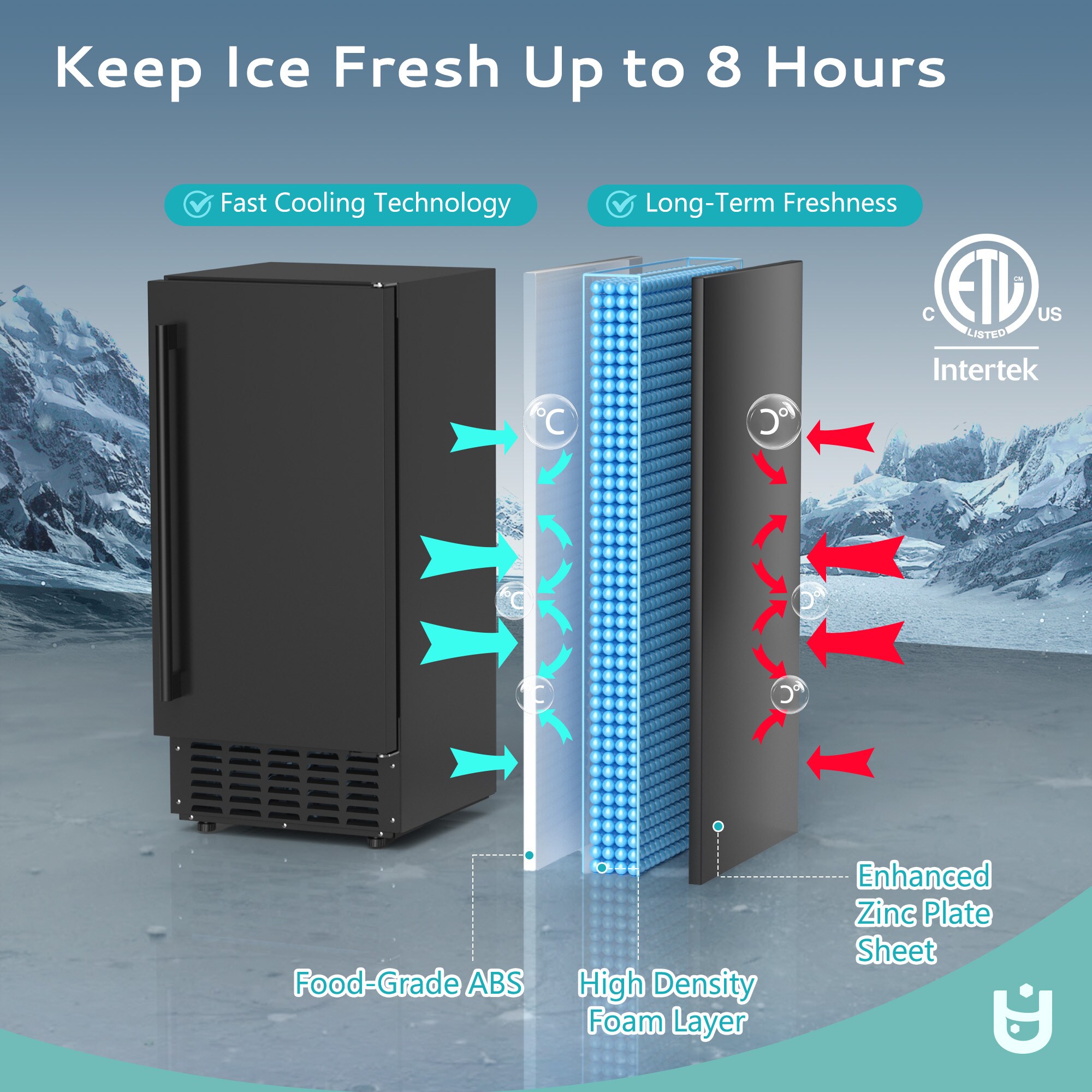 Euhomy CIM007-66BL Commercial-Ice-Makers - View #3