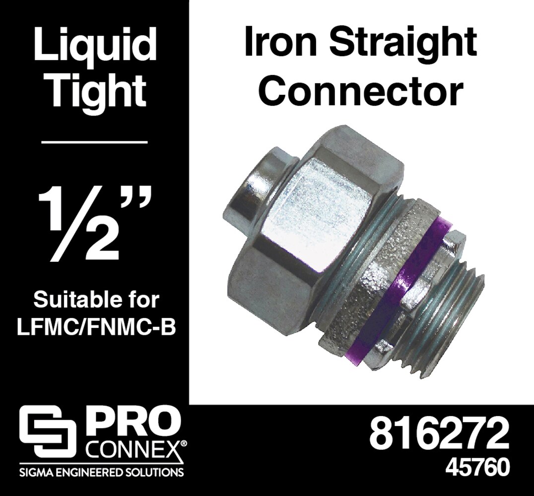 Sigma ProConnex 1/2-in Liquid tight Conduit at department Connector Iron in Straight the Fittings Conduit Fittings Malleable