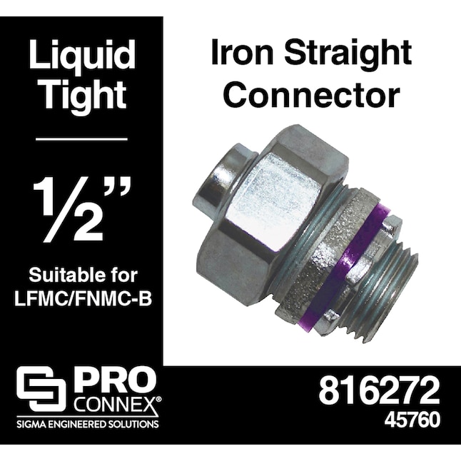 Sigma ProConnex 1/2-in Liquid tight Malleable Iron Straight Connector  Conduit Fittings in the Conduit Fittings department at