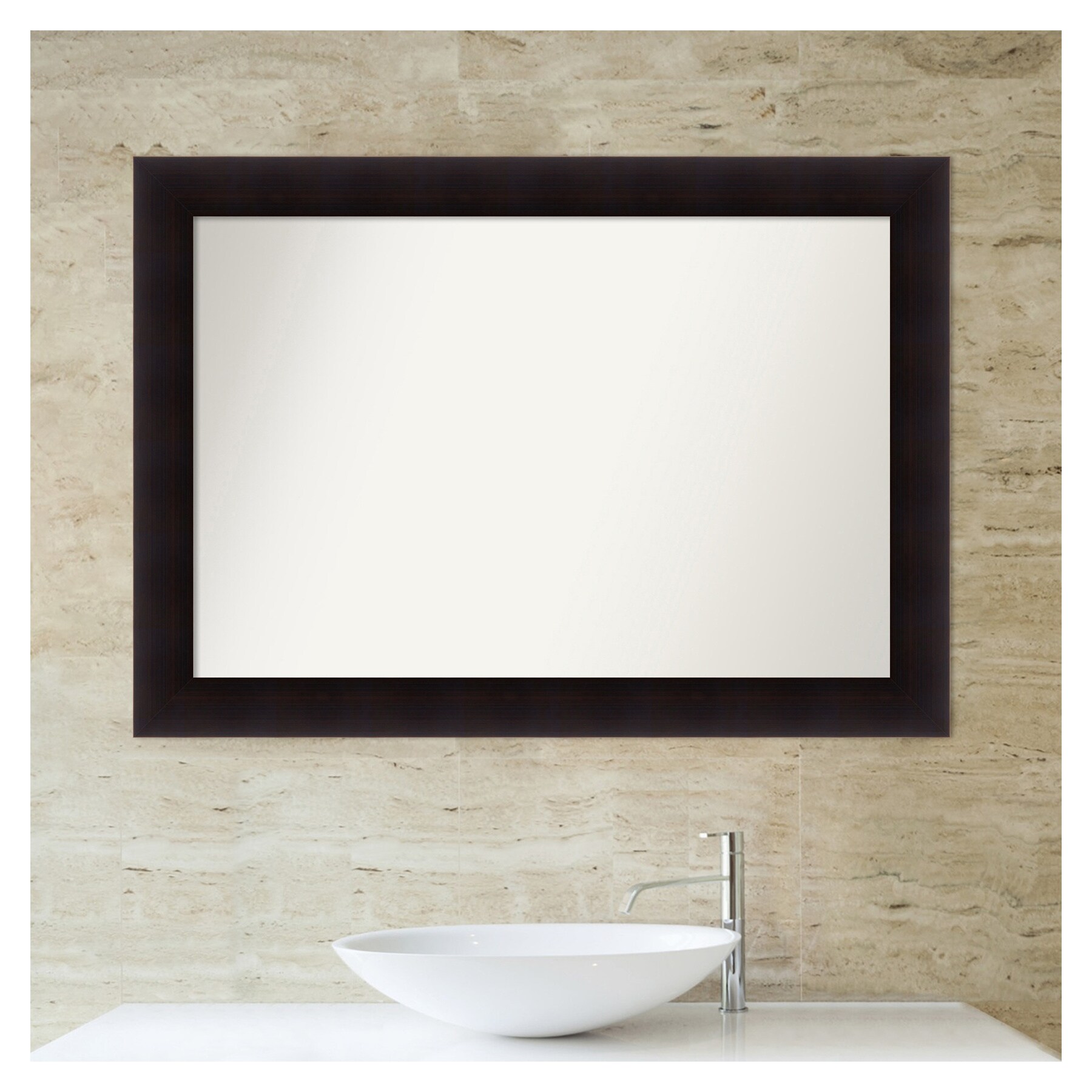 Espresso Wood Framed Full Length Bathroom Vanity Mirror