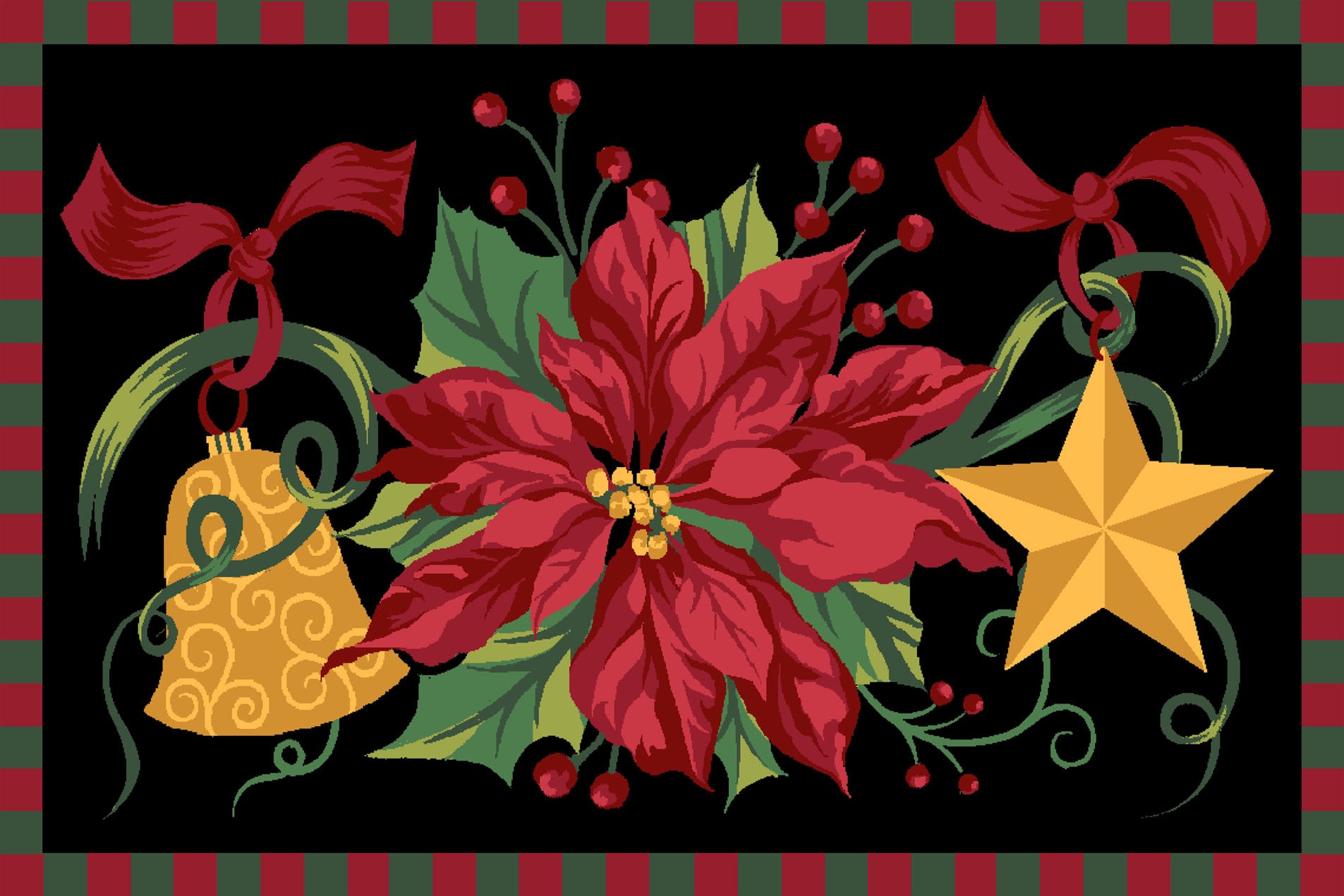 Natco 9383W.91.07 Christmas Multi Nylon Rectangular Indoor or Outdoor Decorative Winter Door Mat