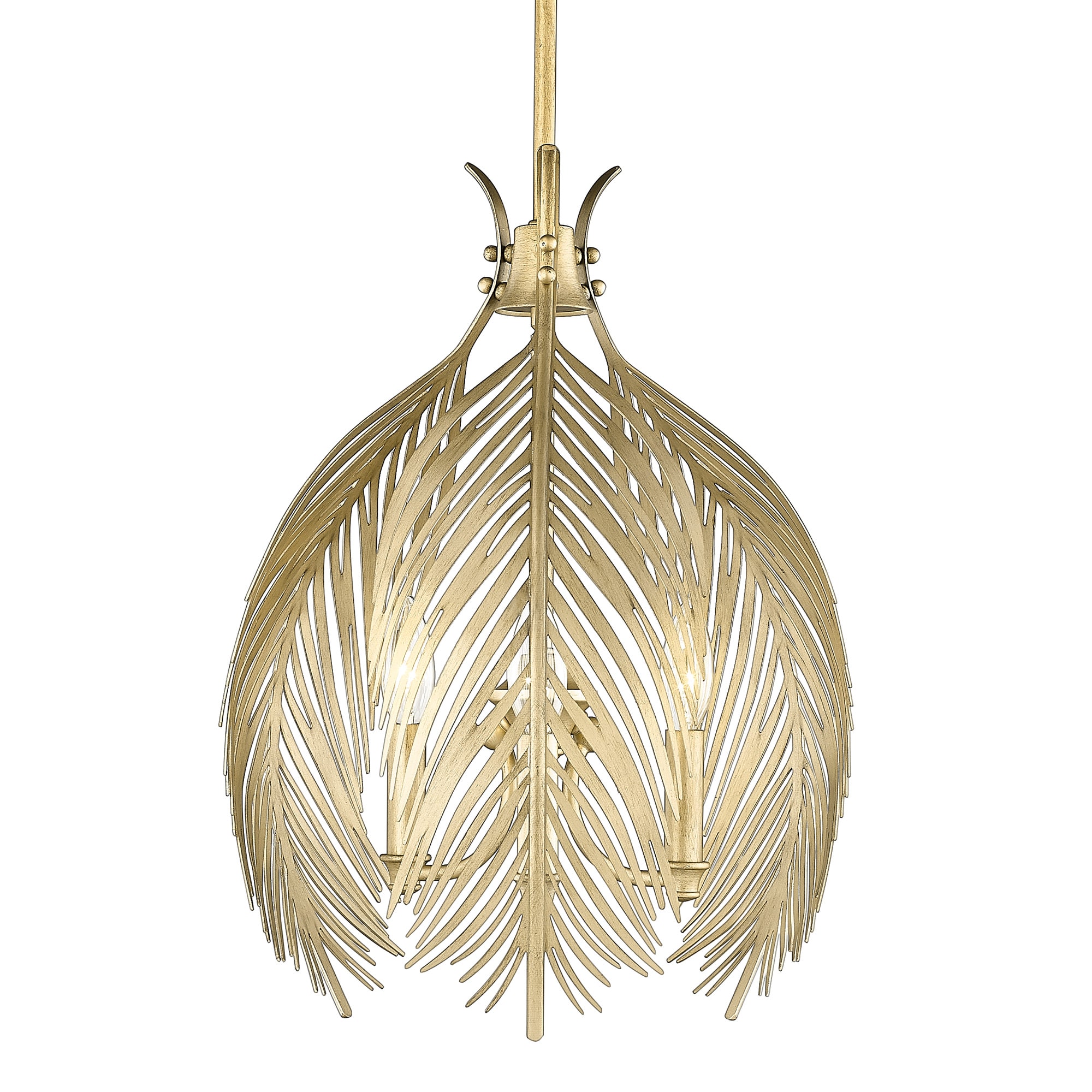 Vintage Fired Gold 3-Light Glass Pendant Lantern