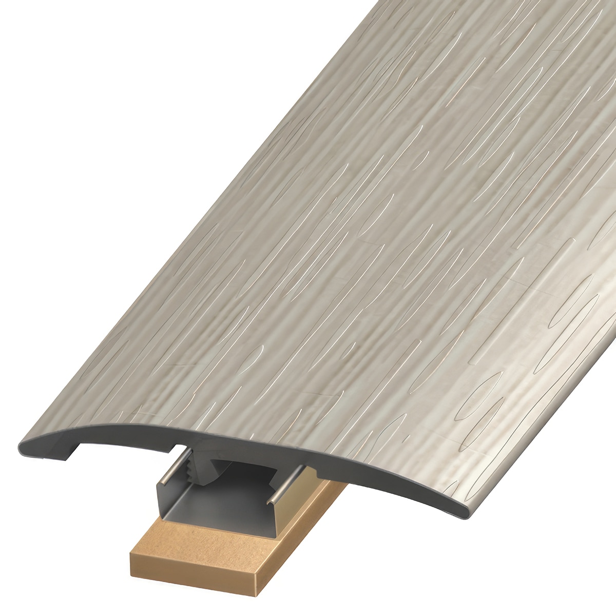 Versatrim SLT-121546 GlueCore Lucida -GlueCore-Grigio Prefinished 0.25-in T x 2-in W x 94-in L PVC 3-in-1 T-moulding/Reducer/Endcap