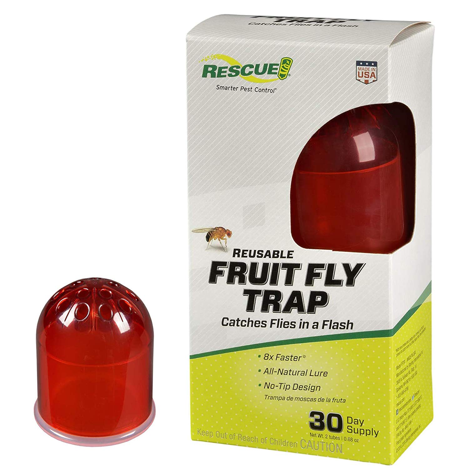 RESCUE! SFP-SL-FFTR RESCUE Fruit Fly Trap – Reusable Indoor Insect Trap with Food-Based Attractant