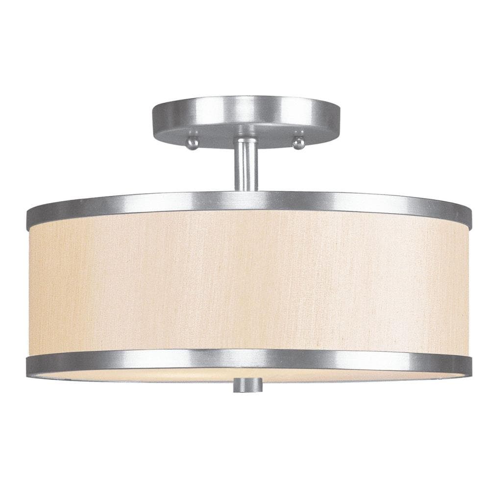 Livex Lighting 6343-91 Park Ridge 1-Light Brushed Nickel Semi mount light
