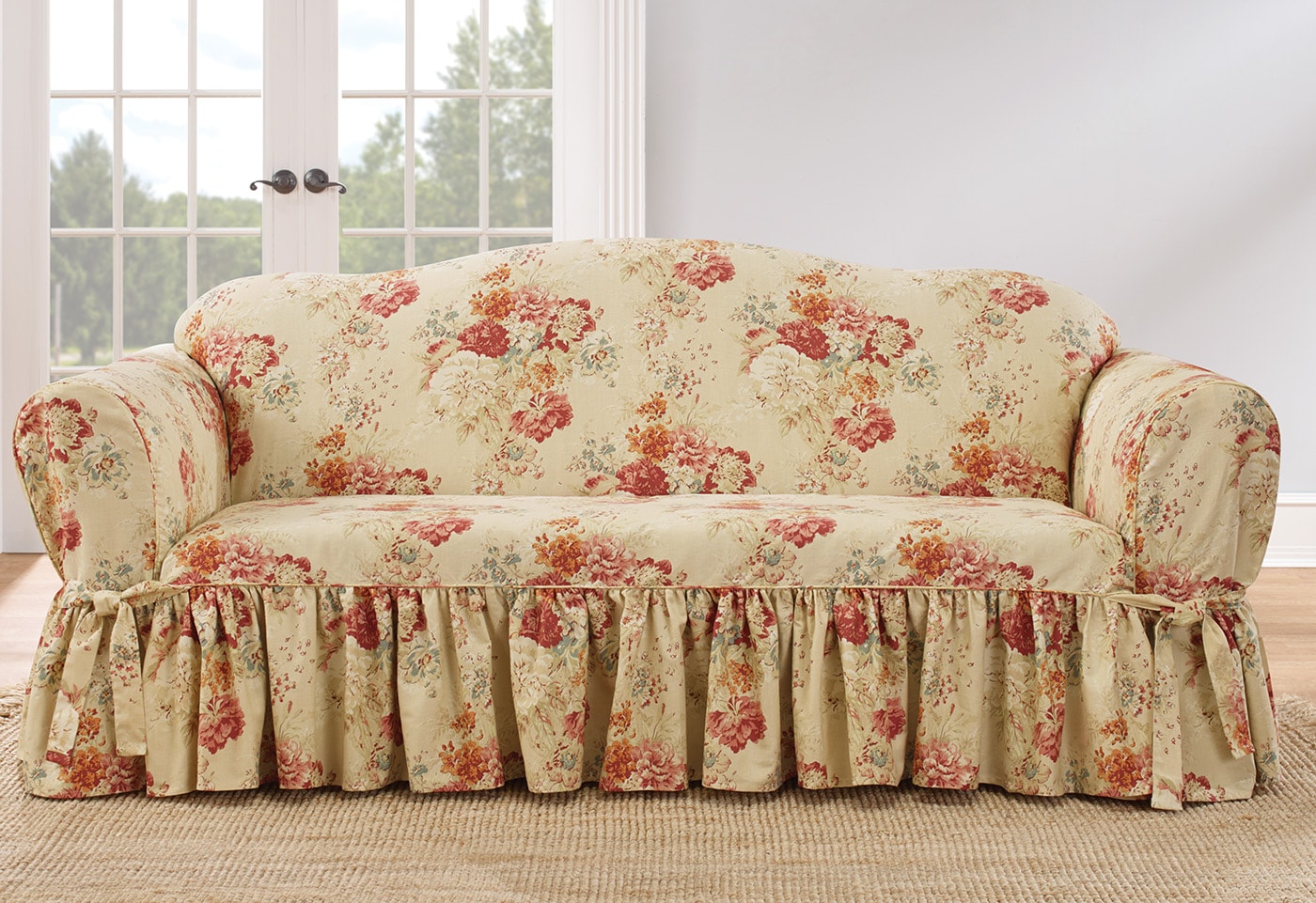 Blush Duck (Canvas) Sofa Slipcover 96-in W x 30-in H x 40-in D Cotton in Brown | - Waverly SF45575