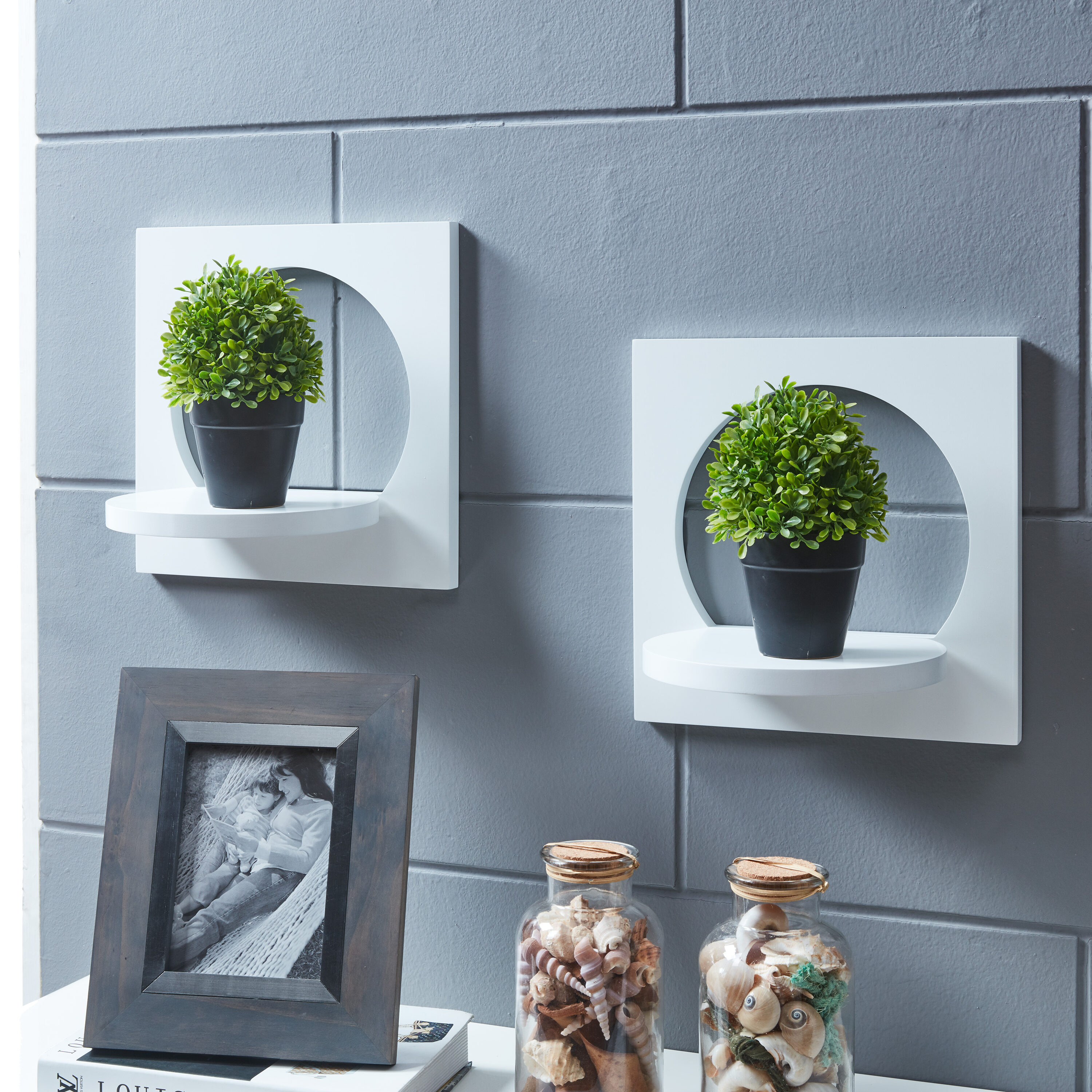 19.75 Floating Glass Bathroom Wall Shelf Chrome - Danya B.