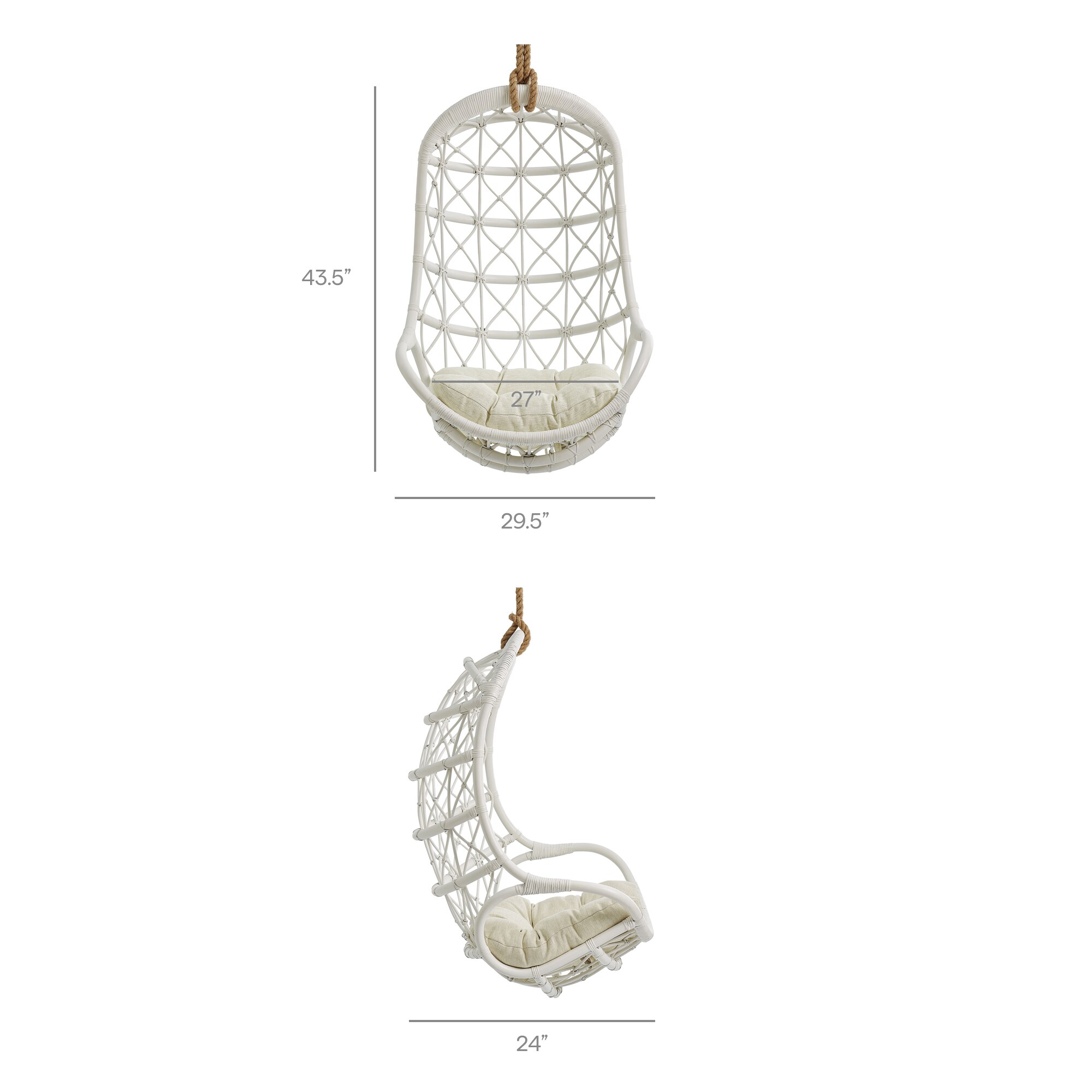 Modway EEI-7902-WHI-LBE Swing-Gliders - View #3