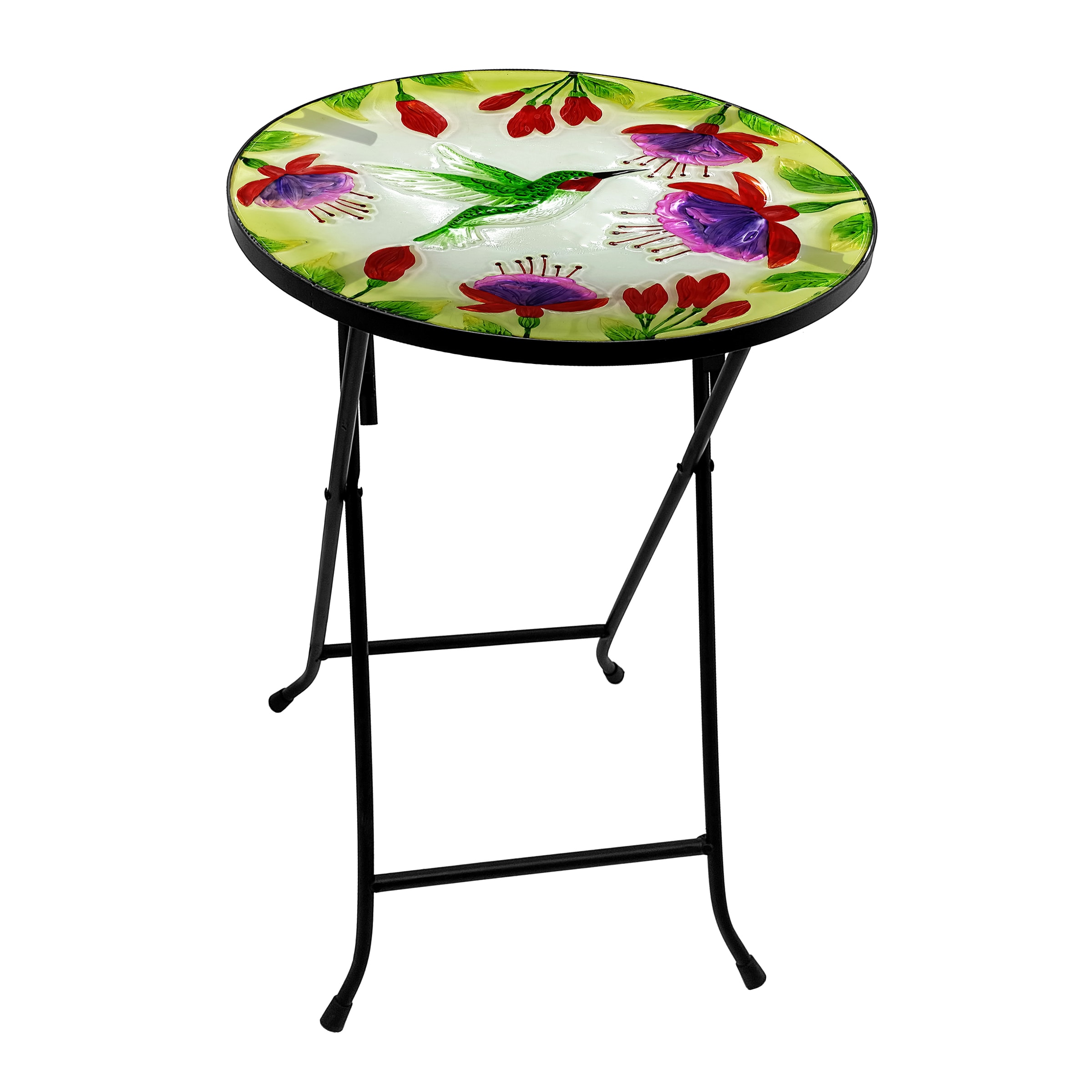 Alpine Corporation KBD107T-14 Round Outdoor Balcony Table 14-in W x 14-in L