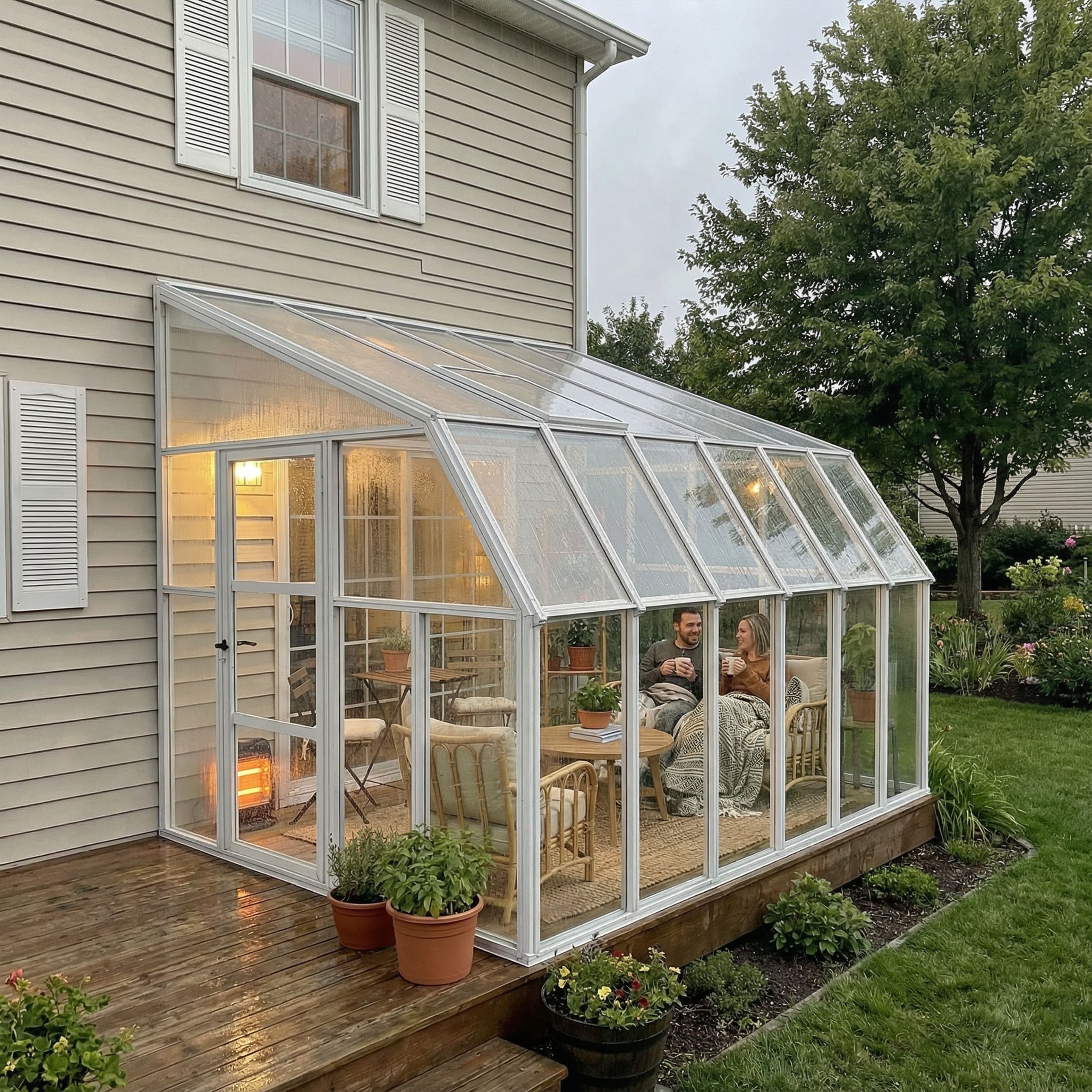 Canopia by Palram 8.41-ft x 12.6-ft Sun Room Rectangle White Frame