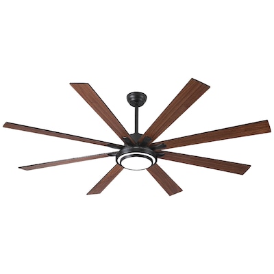 Ropilly 72 Inch Smart Ceiling Fan Matte Black Large LED Ceiling Fan with Remote Dimmable Light Alexa Compatible