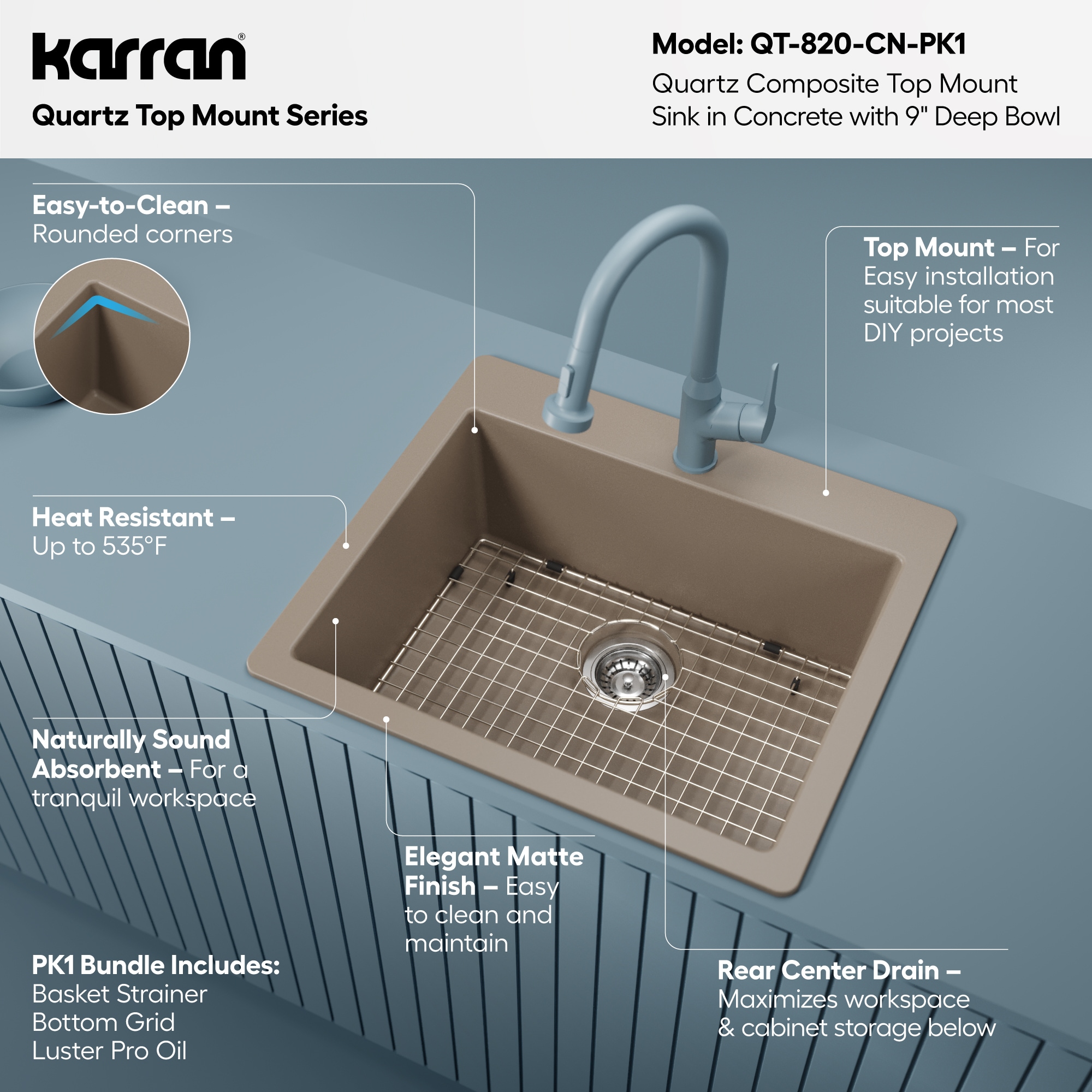 Karran QT-820-CN-PK1 Kitchen-Sinks - View #5