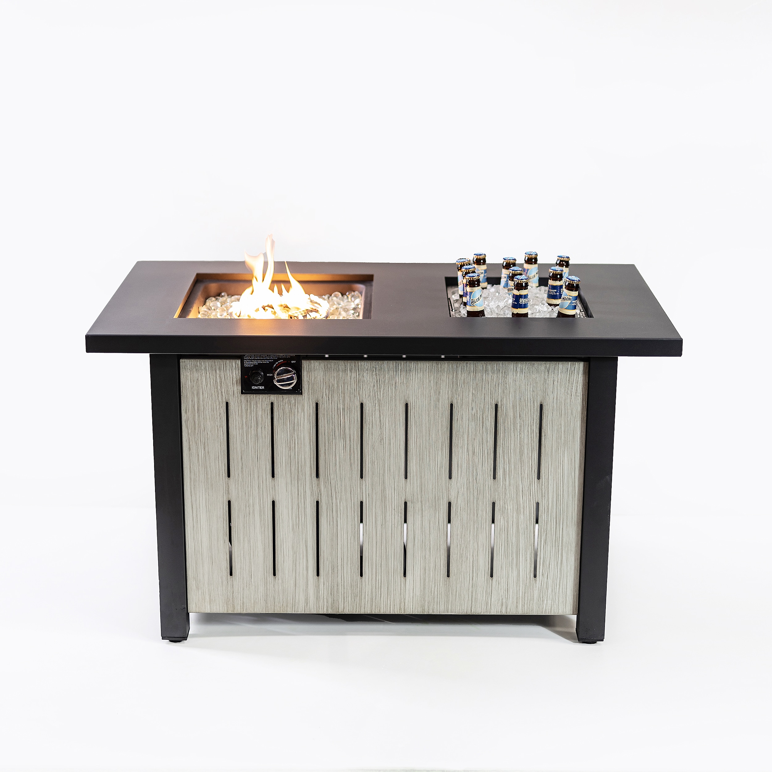 Deko Living COB10004 50000 -BTU Black Steel Liquid propane Outdoor Fireplace