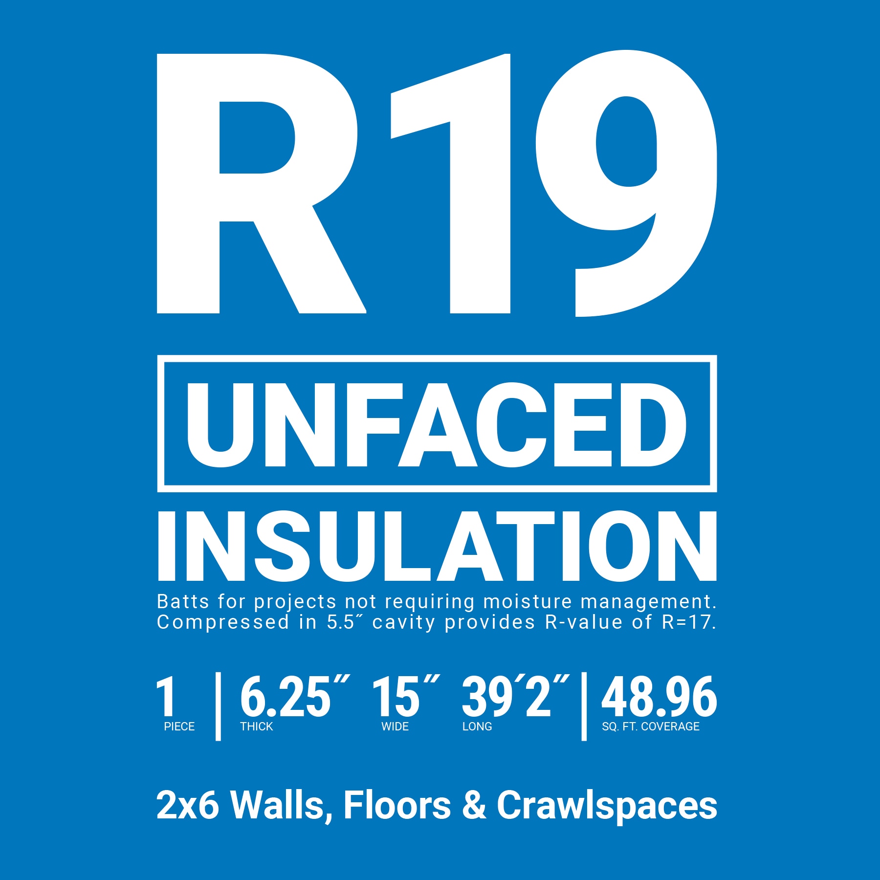 RV Fiberglass Insulation Unfaced 15x67' Roll