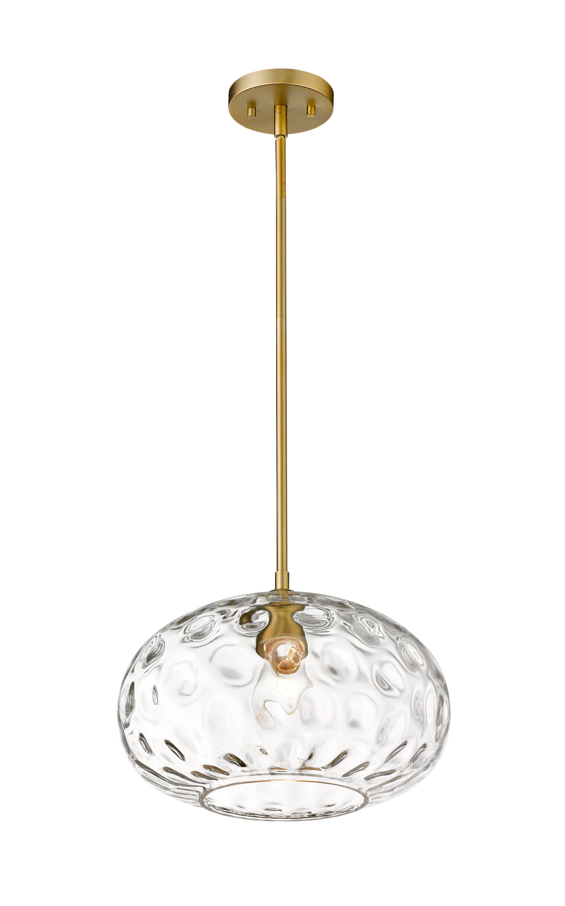 Chloe 14" Olde Brass Glass Pendant Light