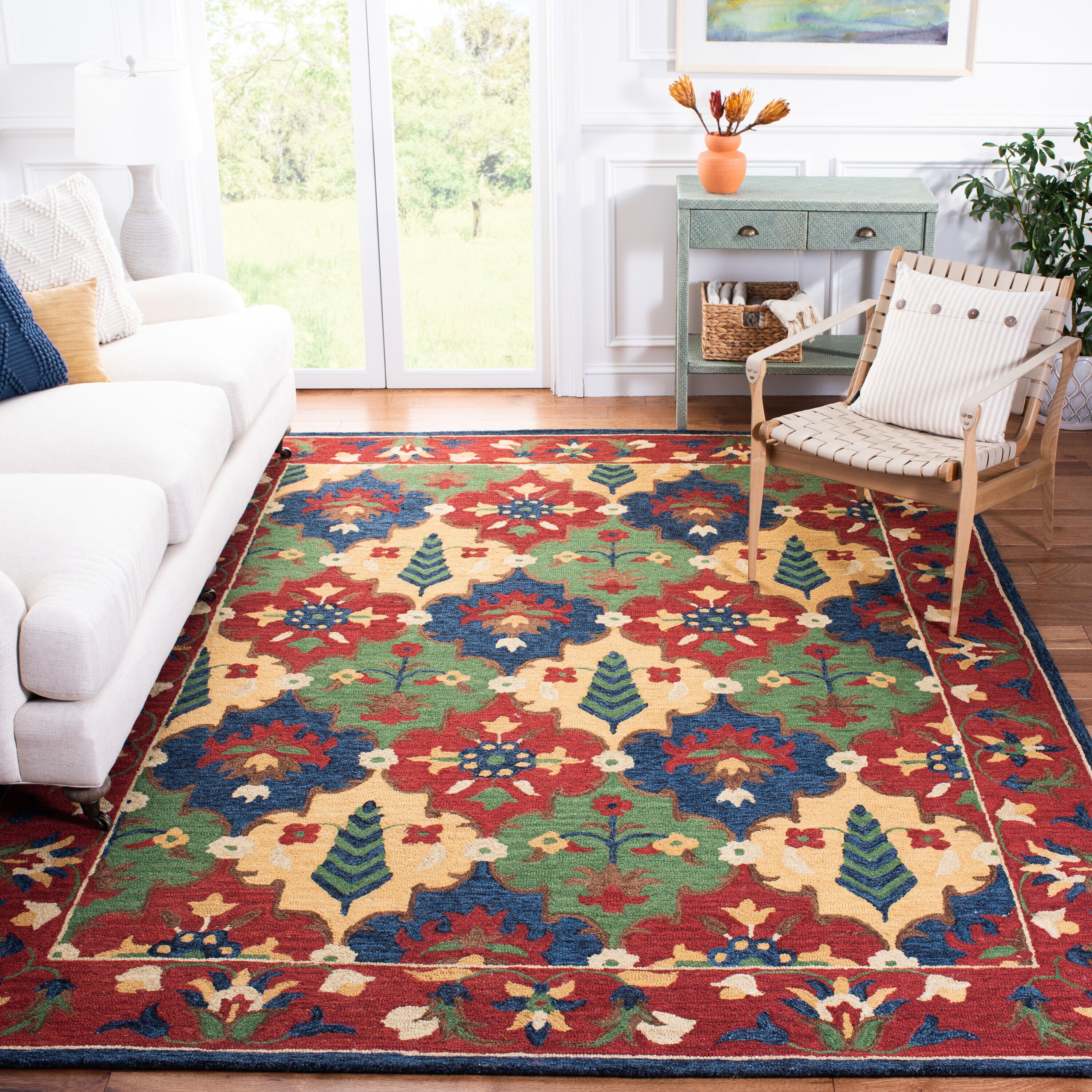  Heritage 355 Red/Green Traditional 9ft x 12ft Large Rectangle Rug
