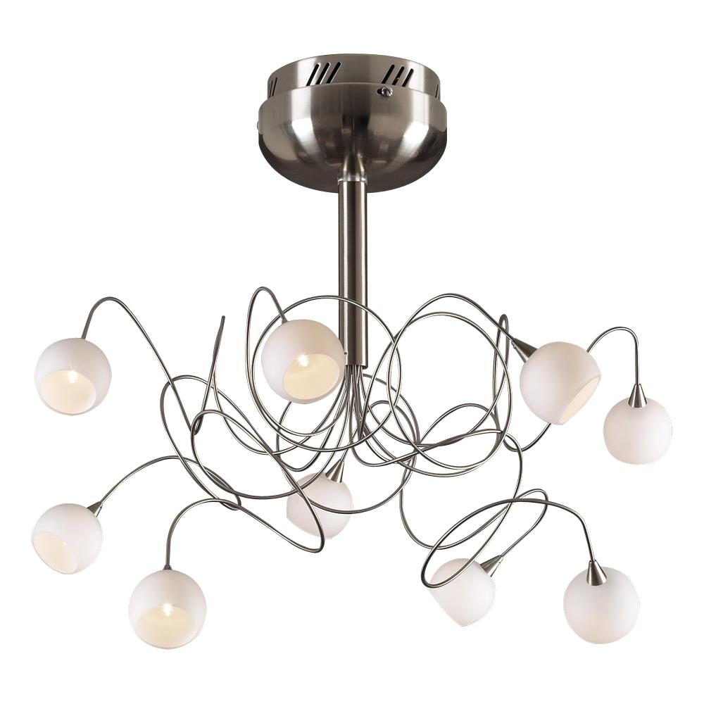 PLC Lighting 6039 SN 1-Light 21-in Satin Nickel Halogen Flush Mount Light