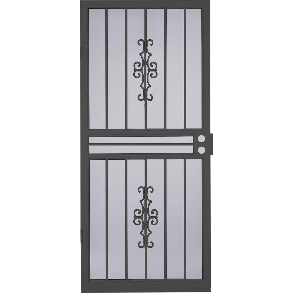 LARSON 92020391 Courtyard 32-in x 81-in Graphite Steel Recessed Mount Security Door with Double Bore
